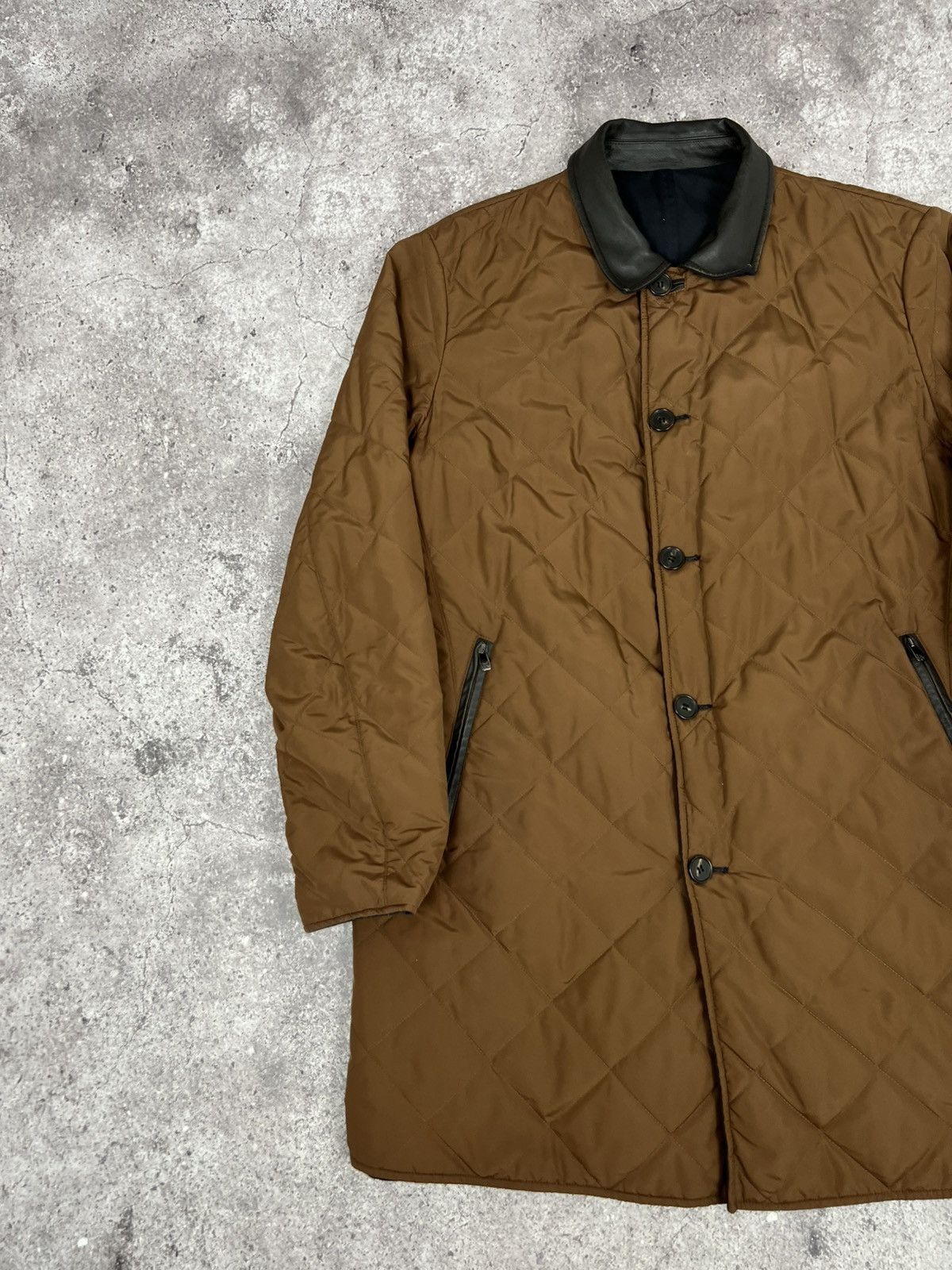 Corneliani Corneliani Reversible Coat Jacket Brown Blue Size US L / EU 52-54 / 3 - 2 Thumbnail