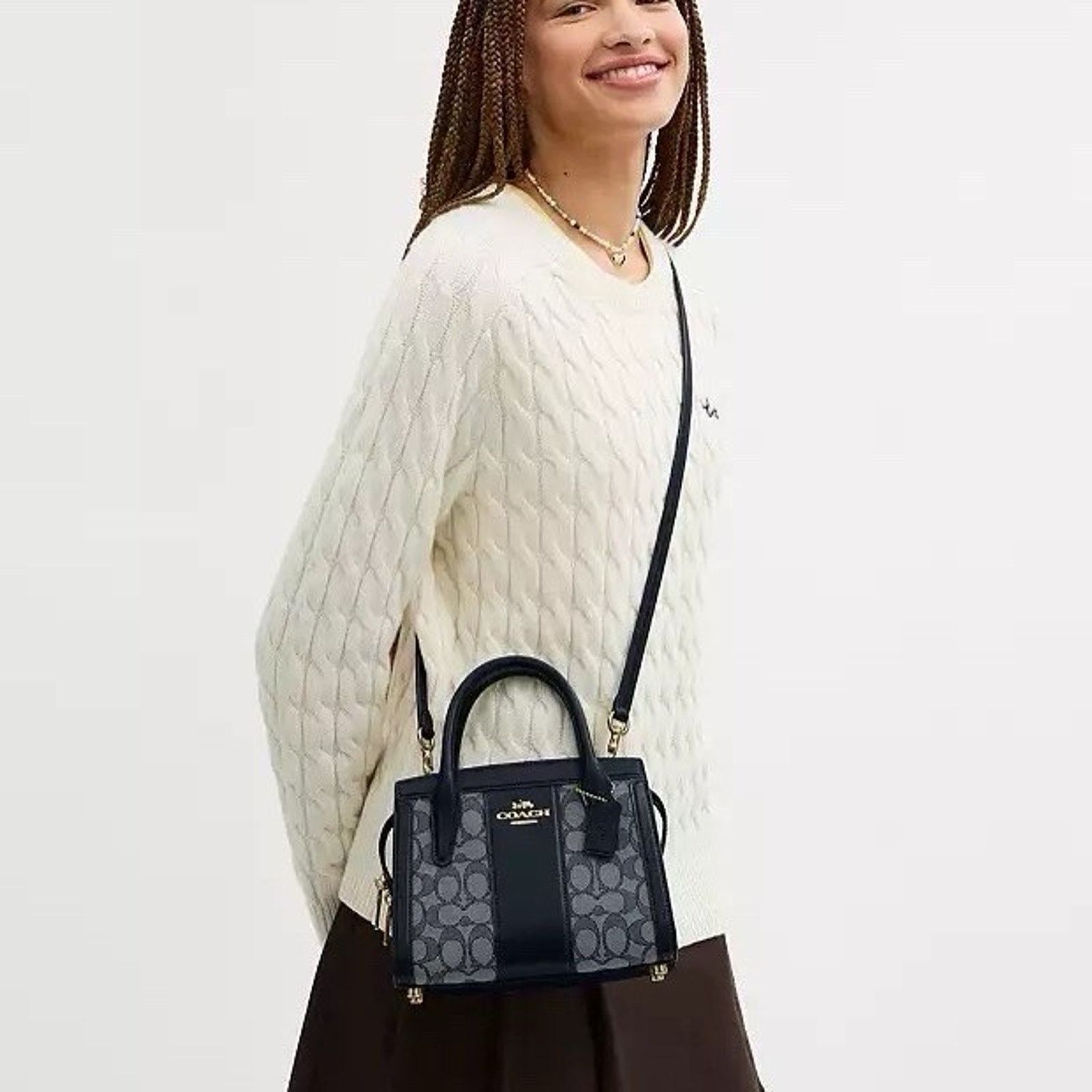 Coach NWT Coach Andrea Carryall Bag Signature Navy/Midnight CT766 Size ONE SIZE - 8 Thumbnail