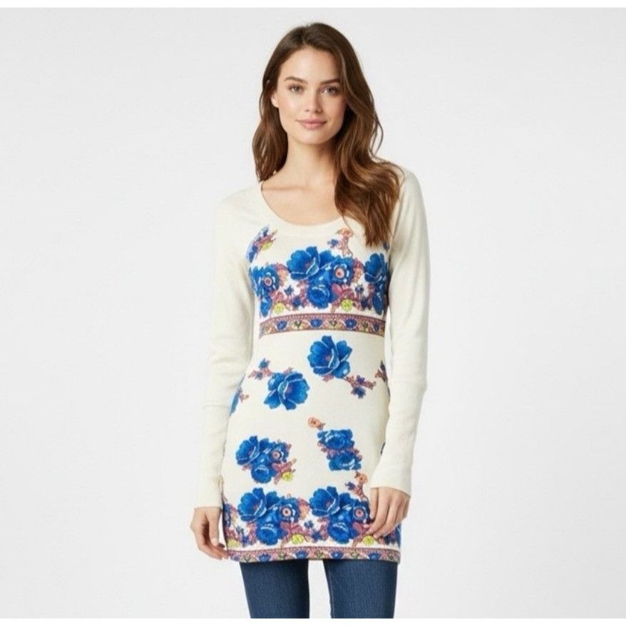 Free People RARE VTG Free People Floral Crochet-Lace Shoulder Tunic Top Size S / US 4 / IT 40 - 1 Thumbnail
