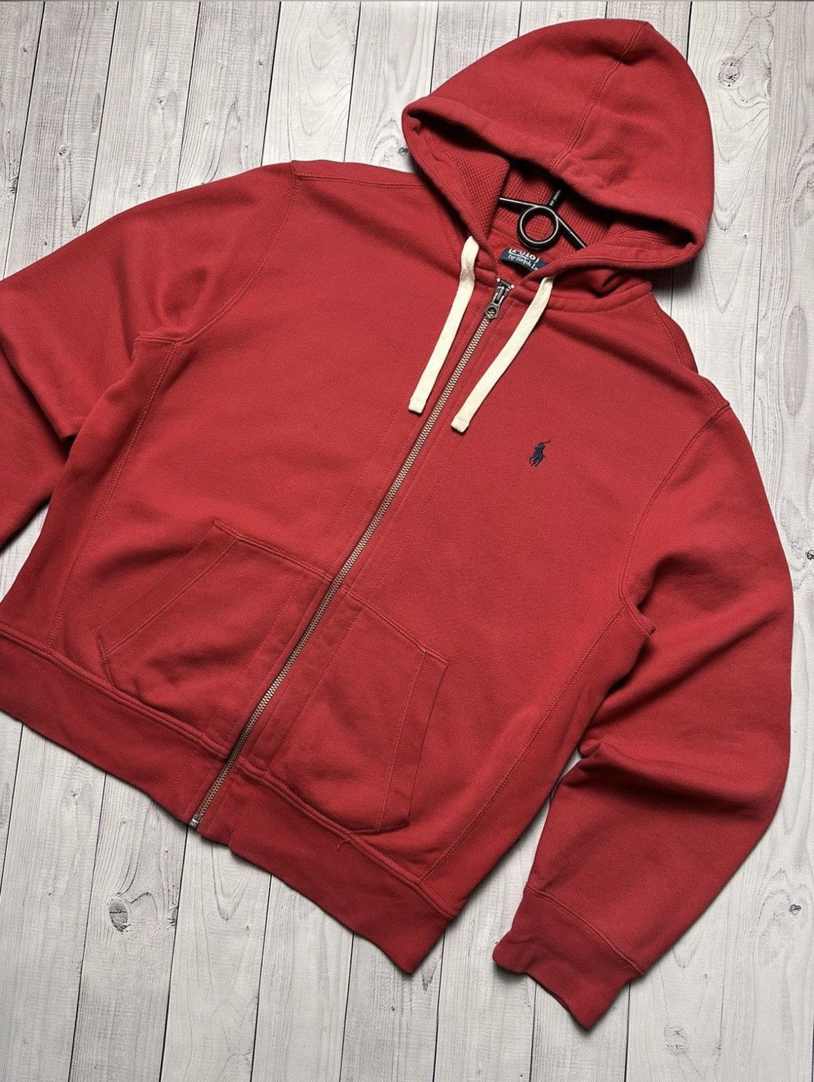Polo Ralph Lauren × Vintage Vintage Polo Ralph Lauren zip hoodie logo size L red Size US L / EU 52-54 / 3 - 3 Thumbnail