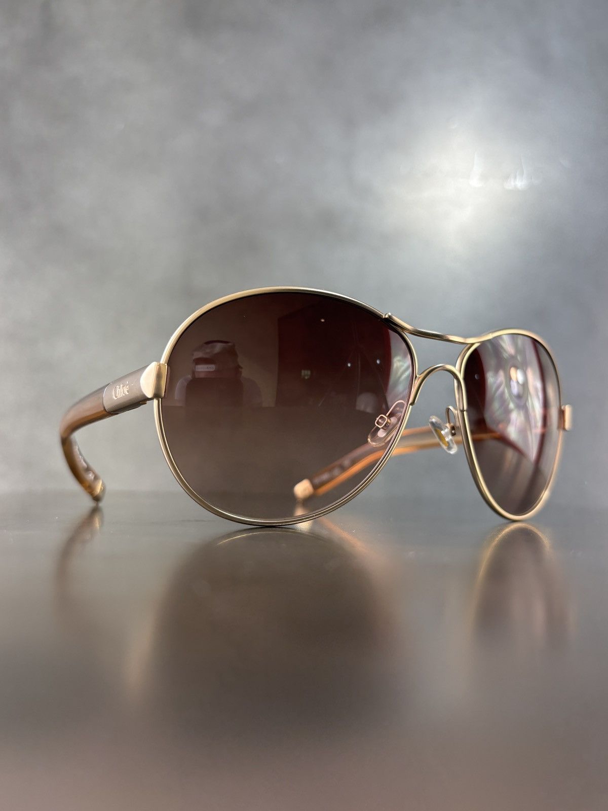 Chloe × Vintage 2000s Chloe Sunglasses Y2K Vintage Aviators LVMH Sparkle Size ONE SIZE - 5 Thumbnail