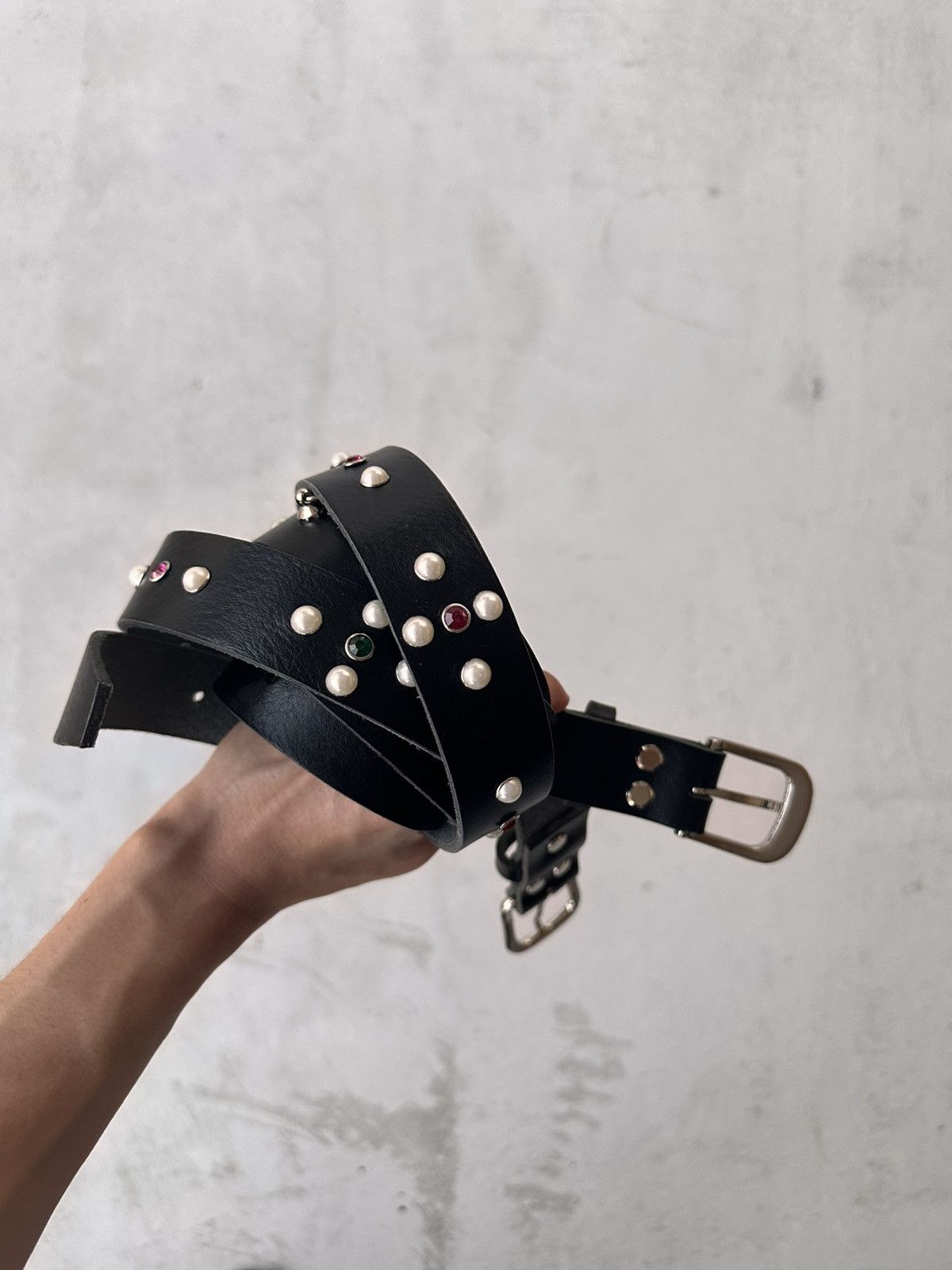 Kapital Full Grain Leather studded belt 1/1s Size ONE SIZE - 7 Thumbnail