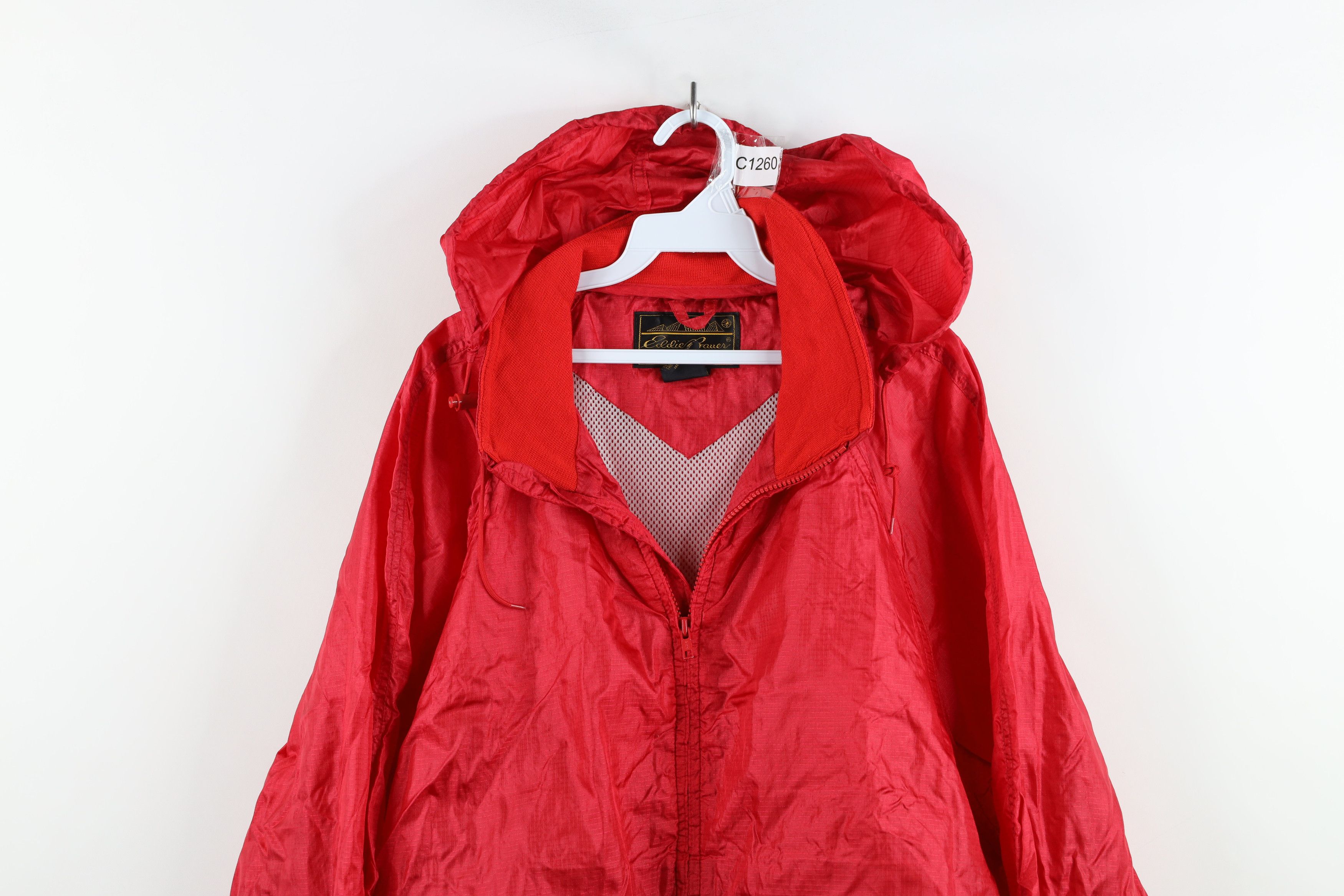 Eddie Bauer × Vintage Vintage 90s Eddie Bauer Hooded Windbreaker Jacket Red Size US XL / EU 56 / 4 - 2 Thumbnail