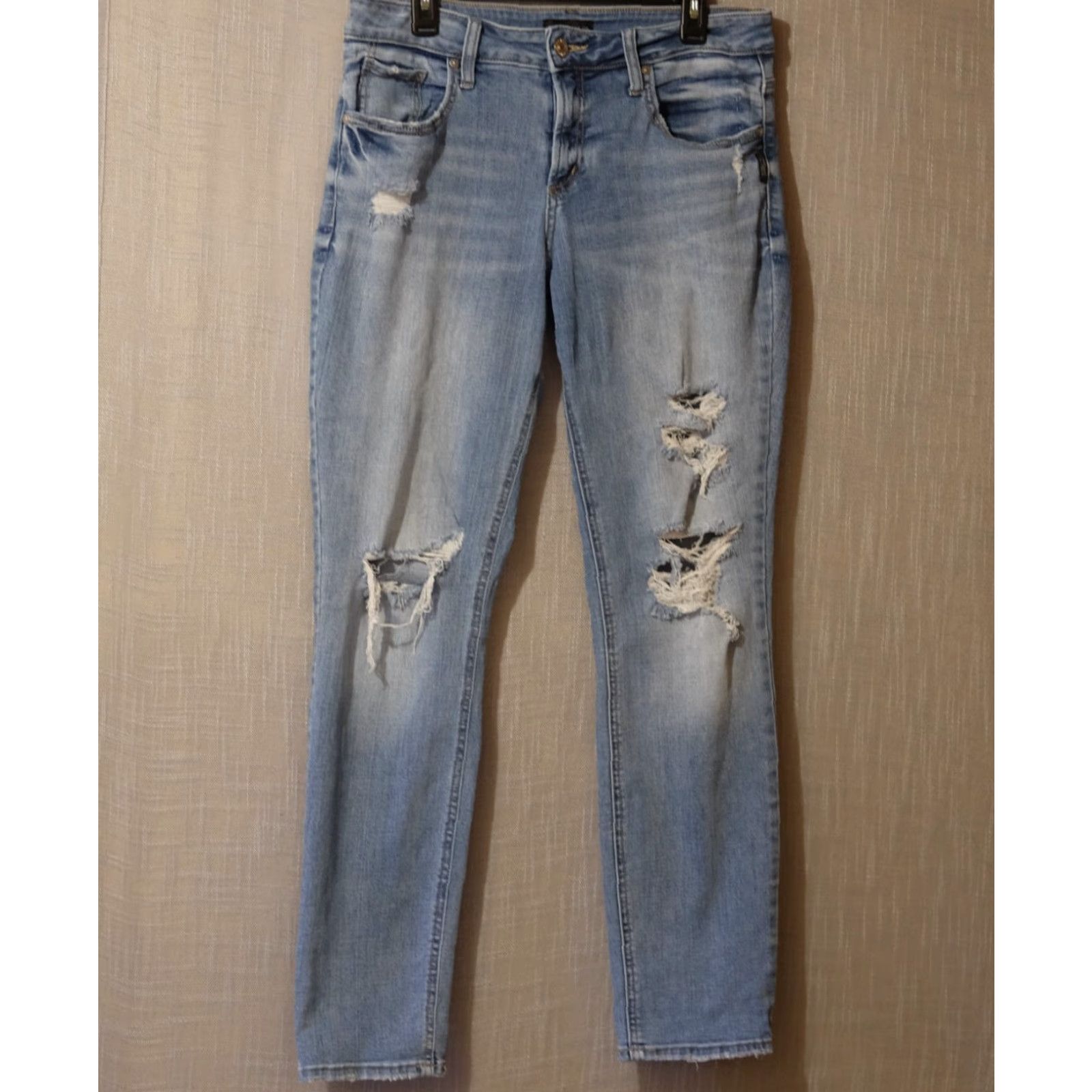 Silver Jeans Co. Silver Jeans Co. Boyfriend Stretch Distressed Womens W31/L29 Jeans Denim Blue 5-Pocket Design Regular Size 31 Womens Size 24" / US 00 / IT 34 - 2 Thumbnail