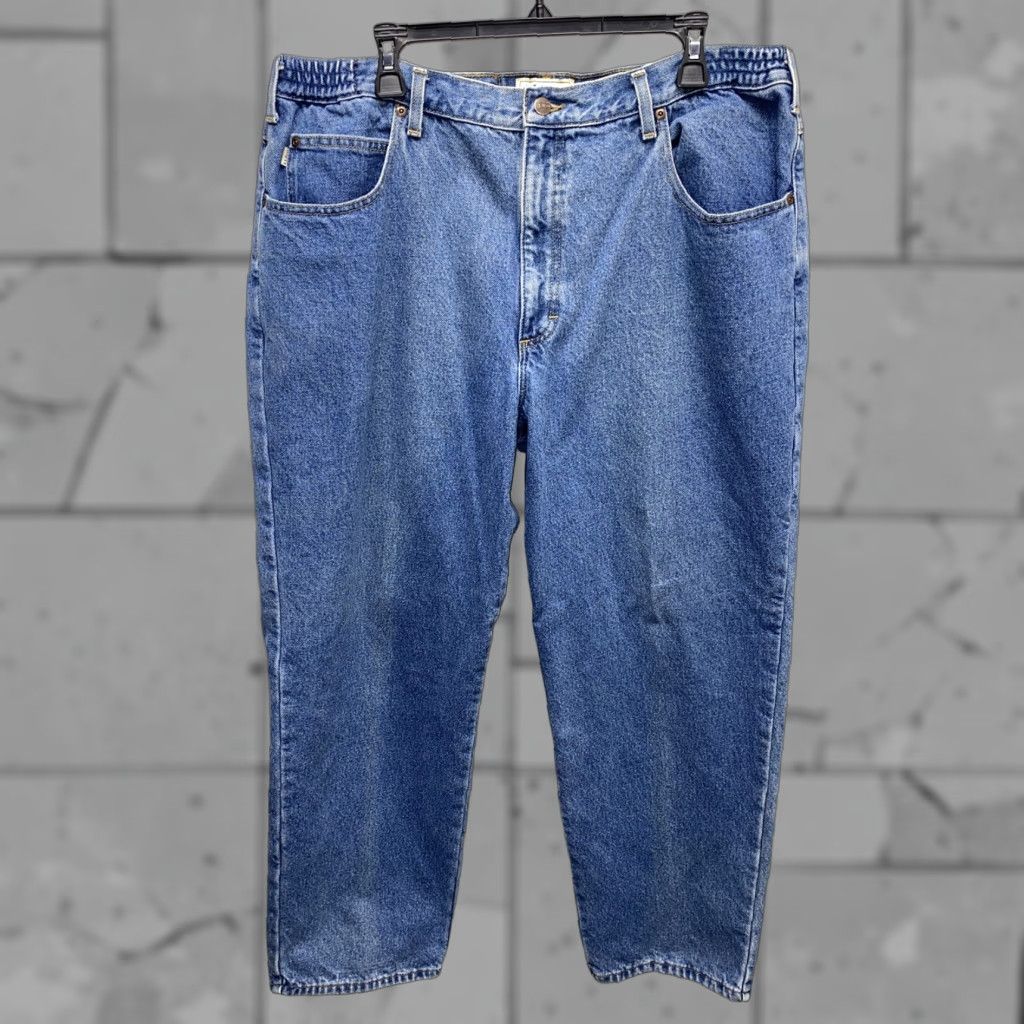 Vintage LL Bean Jeans Mens 40 x 30 Denim Blue Plaid Lined Regular Cotton Mens Size US 40 / EU 56 - 1 Thumbnail