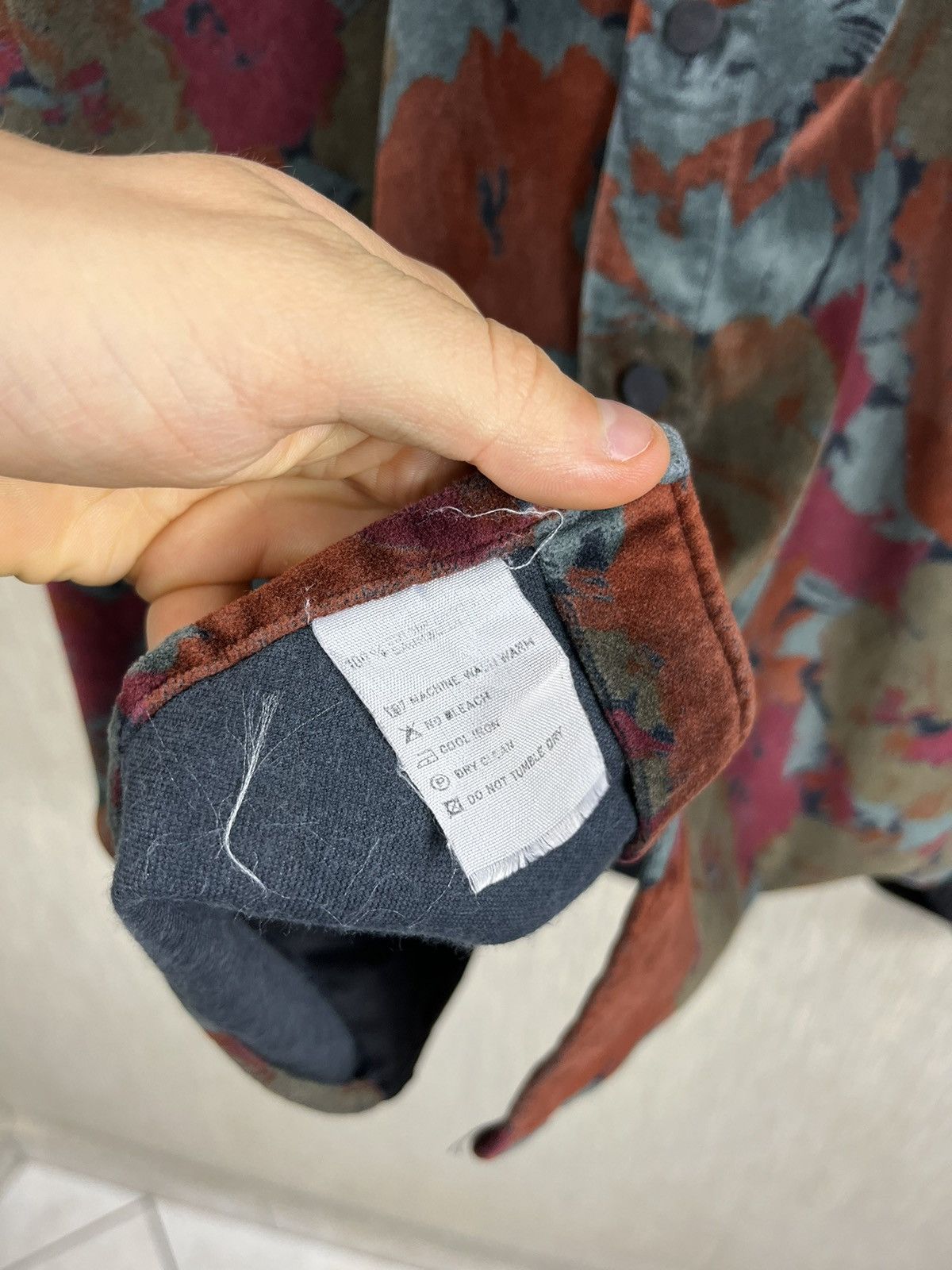 Designer × Vintage × Yashi Yamamuri Vintage Yashi Yamamuri velvet velour floral print art shirt Size US XL / EU 56 / 4 - 17 Thumbnail