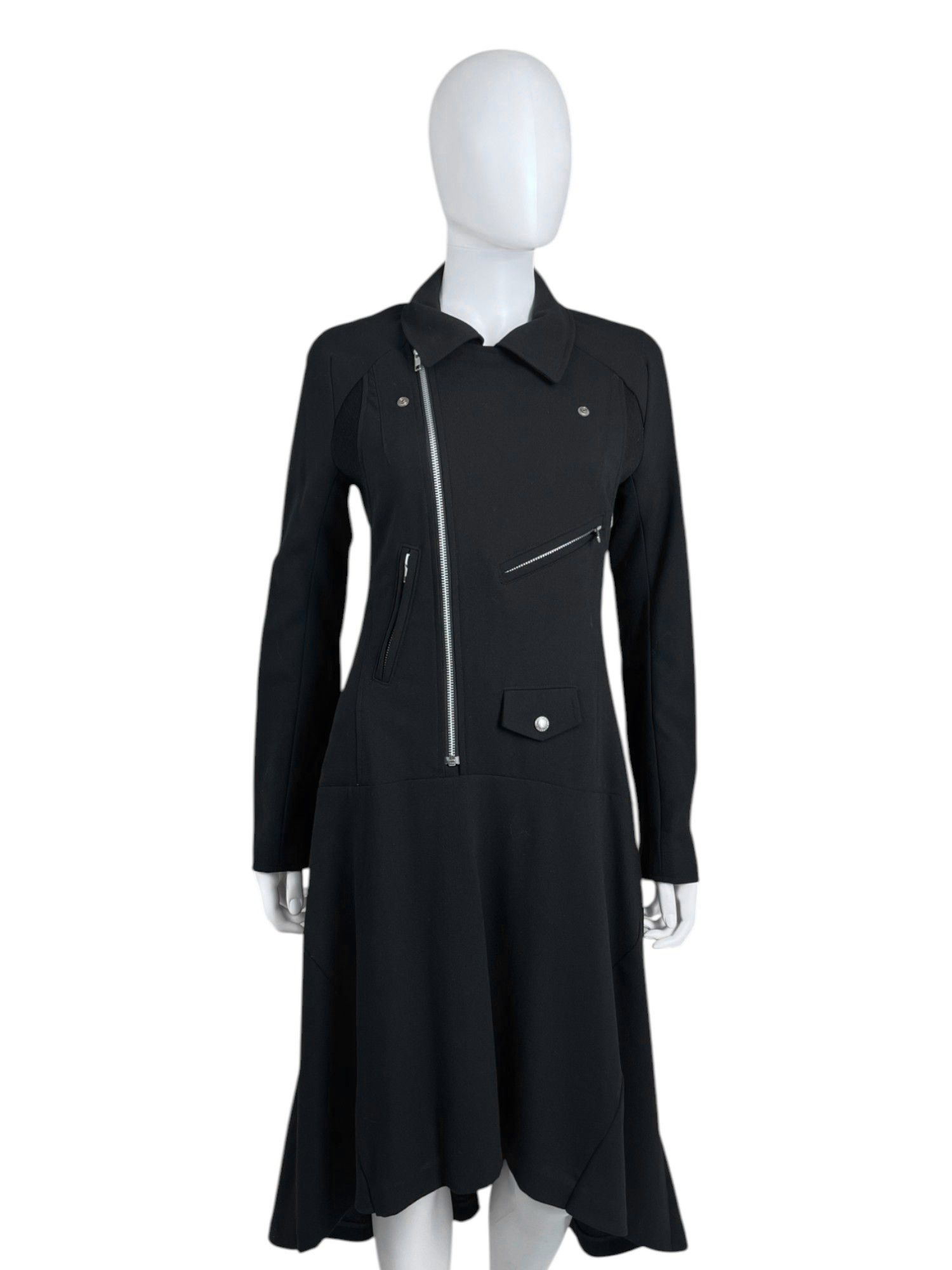 A/W 2013 Biker Black Wool Long Jacket