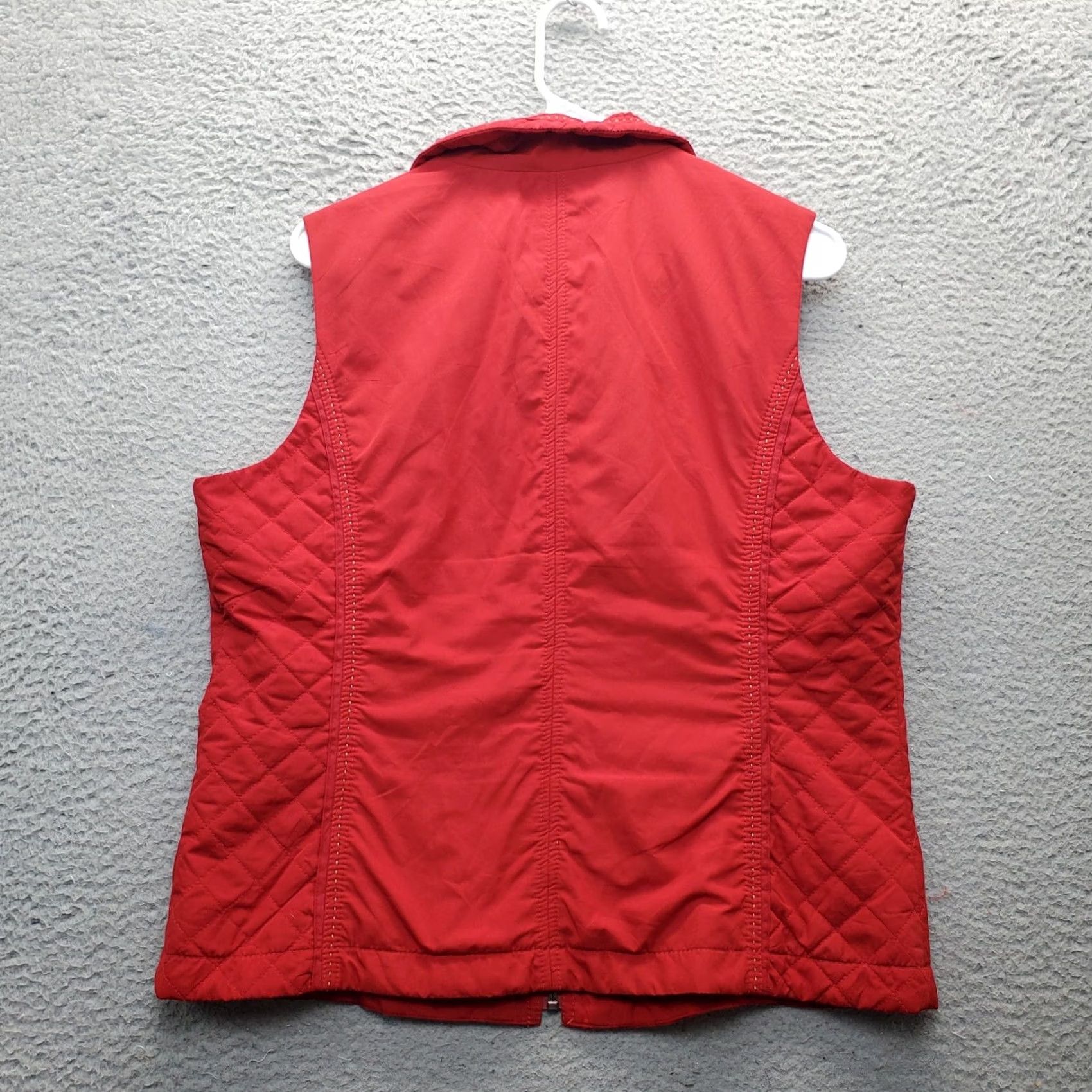 Coldwater Creek Coldwater Creek Quilted Vest Womens Medium Red Lined Pockets Sleeveless Full Zip - Cozy Fall Style Size M / US 6-8 / IT 42-44 - 2 Thumbnail