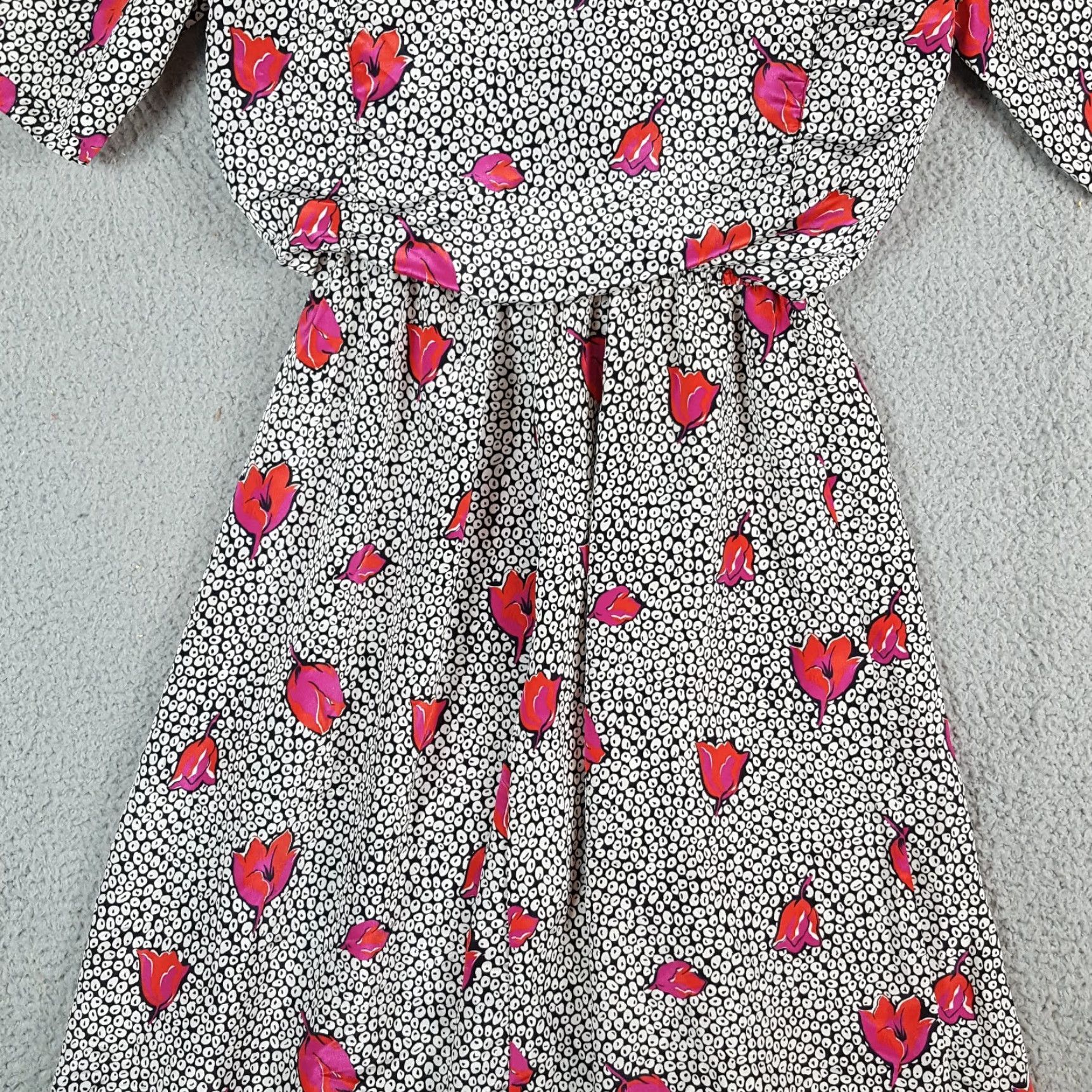 Vintage VINTAGE Vintage 80s Short Sleeve Secretary Dress Womens Size 6 Floral Flower Midi Office Size 28" / US 6 / IT 42 - 4 Thumbnail