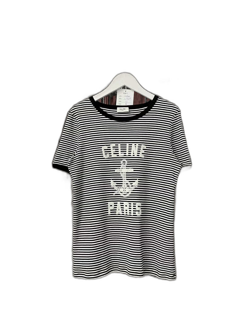 Celine Celine Striped Anchor Short Sleeve Shirt Size US S / EU 44-46 / 1 - 1 Thumbnail