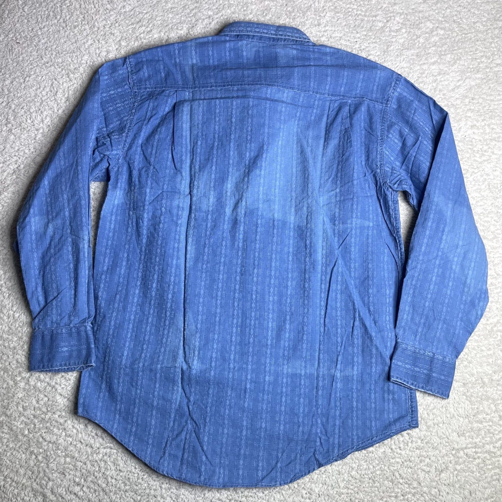 Vintage VINTAGE Cabela's Indigo Blues Shirt Men M Long Sleeve Button-Up Geometric Southwestern NWT FLAWS Blue Cotton Size US M / EU 48-50 / 2 - 3 Thumbnail