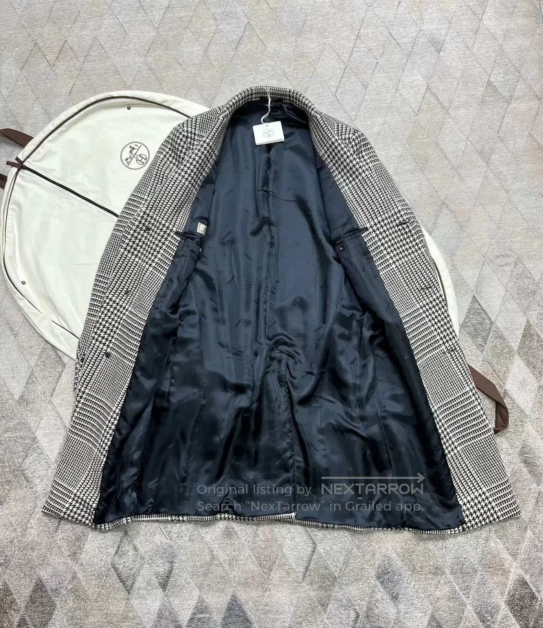 Hermes Hermes Houndstooth Coat, 100% Premium Wool Size US M / EU 48-50 / 2 - 4 Thumbnail