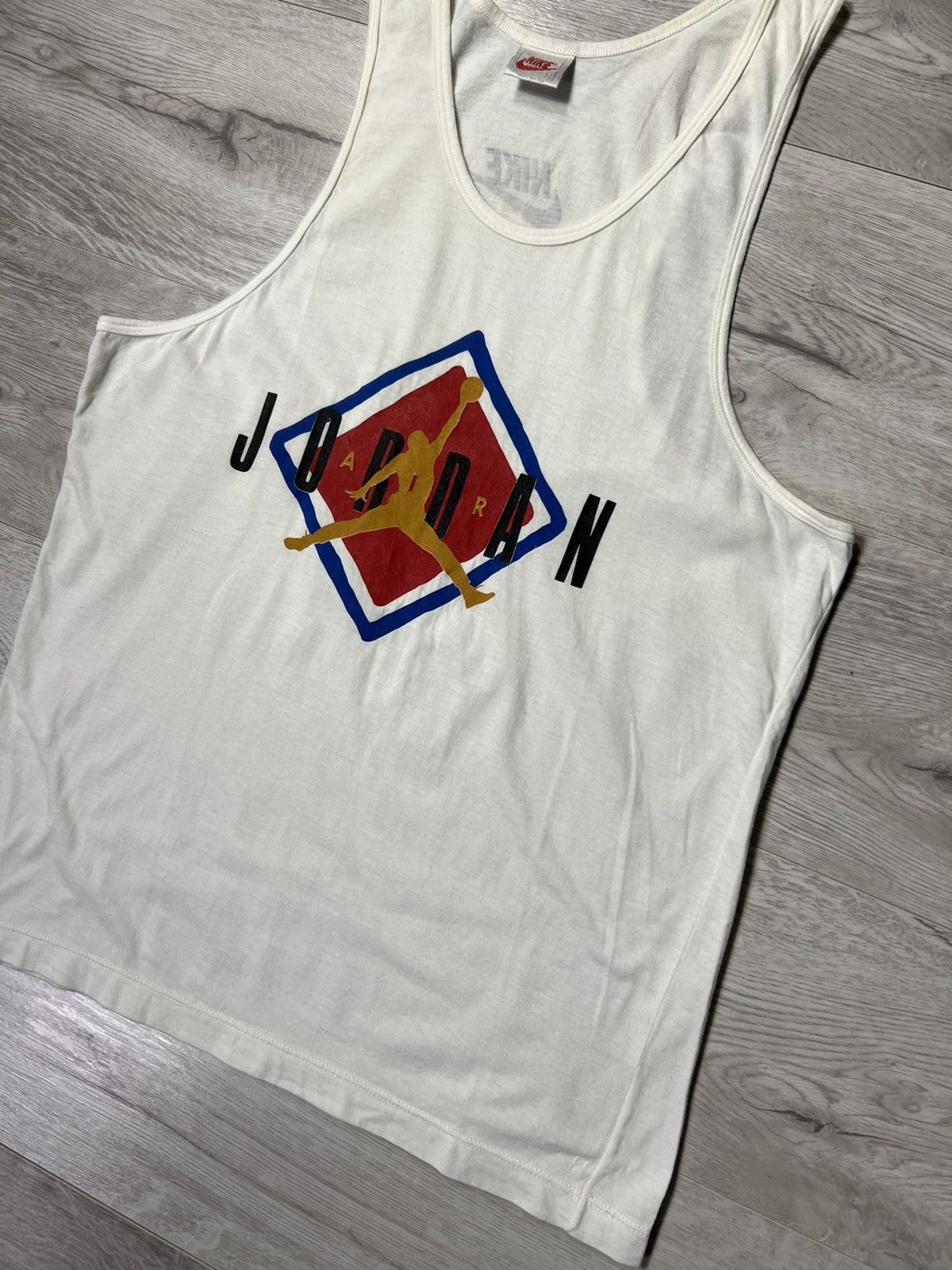 Jordan Brand Vintage Nike 80s JORDAN AIR Big Logo Sleeveless Tank Top Tee Size US M / EU 48-50 / 2 - 2 Thumbnail