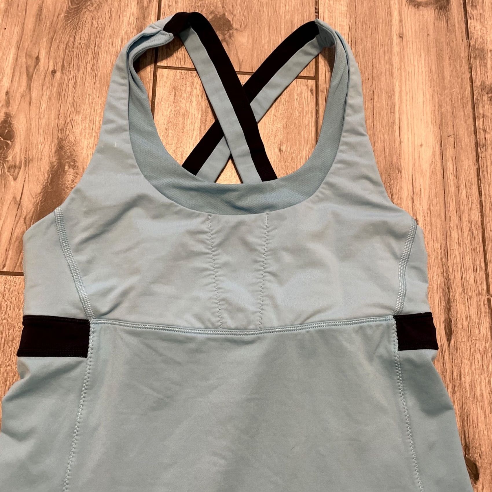 Lululemon Lululemon Tank Top Women's Small Stuff Your Bra Tank II Blue Moon Inkwell Crossover Sleeveless Racerback Knit Cotton Blend Athletic Fit Size S / US 4 / IT 40 - 2 Thumbnail