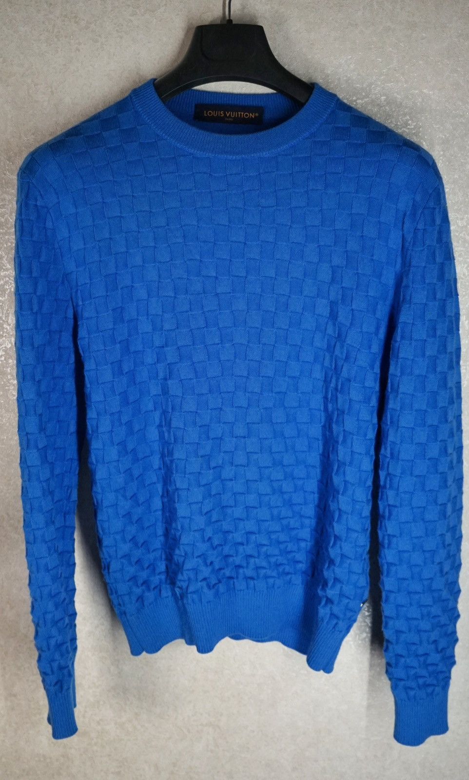 Louis Vuitton Louis Vuitton Damier Checker Blue Wool Sweater Size S Size US S / EU 44-46 / 1 - 1 Thumbnail