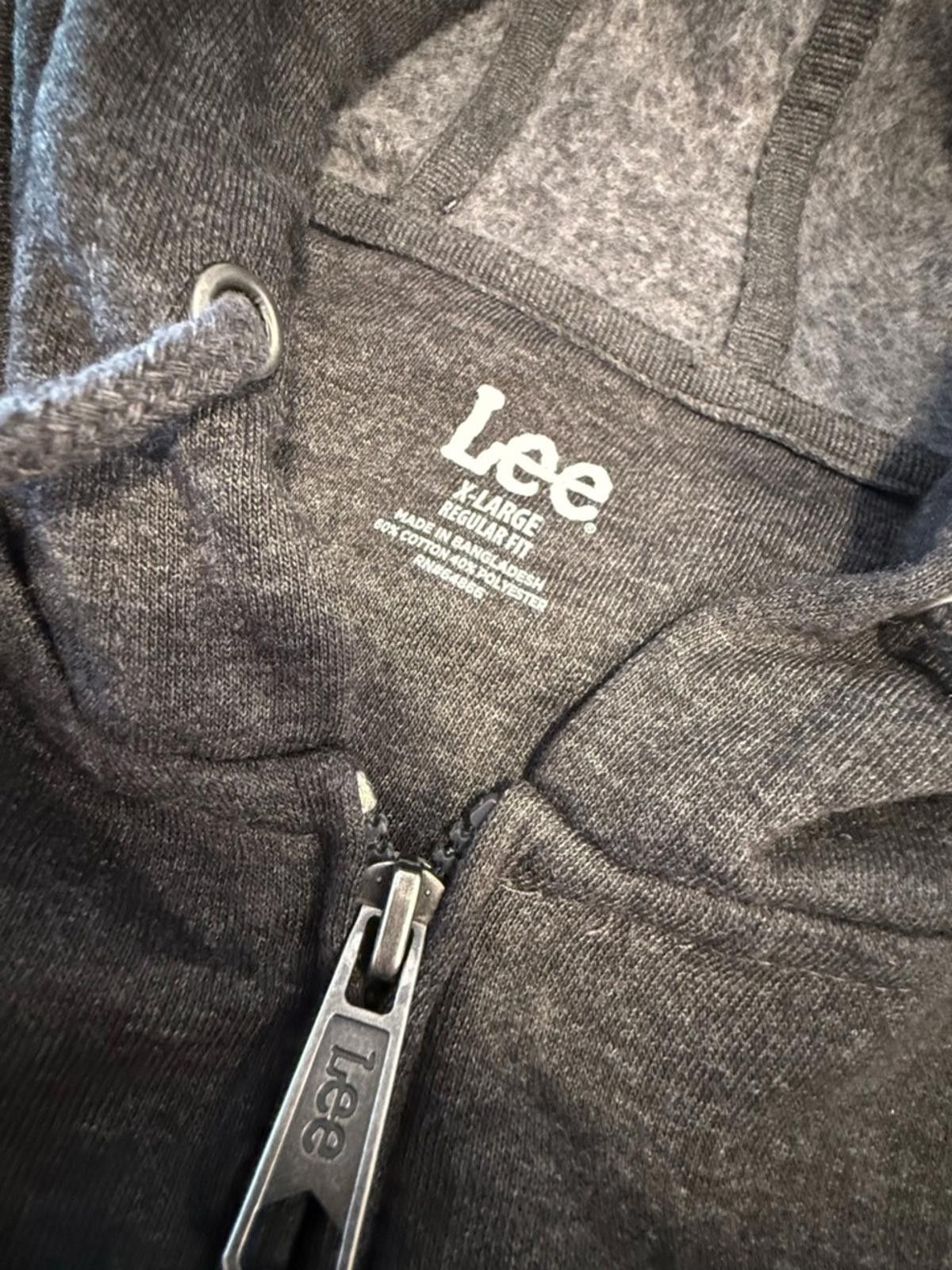 Lee Lee charcoal gray zip fleece lined hoodie sweatshirt SZ XL Size US XL / EU 56 / 4 - 6 Thumbnail