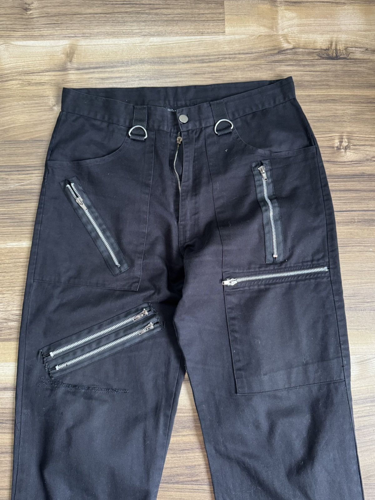 Japanese Brand Vintage Multi Pocket Flared Pants Jeans Size US 31 - 5 Thumbnail