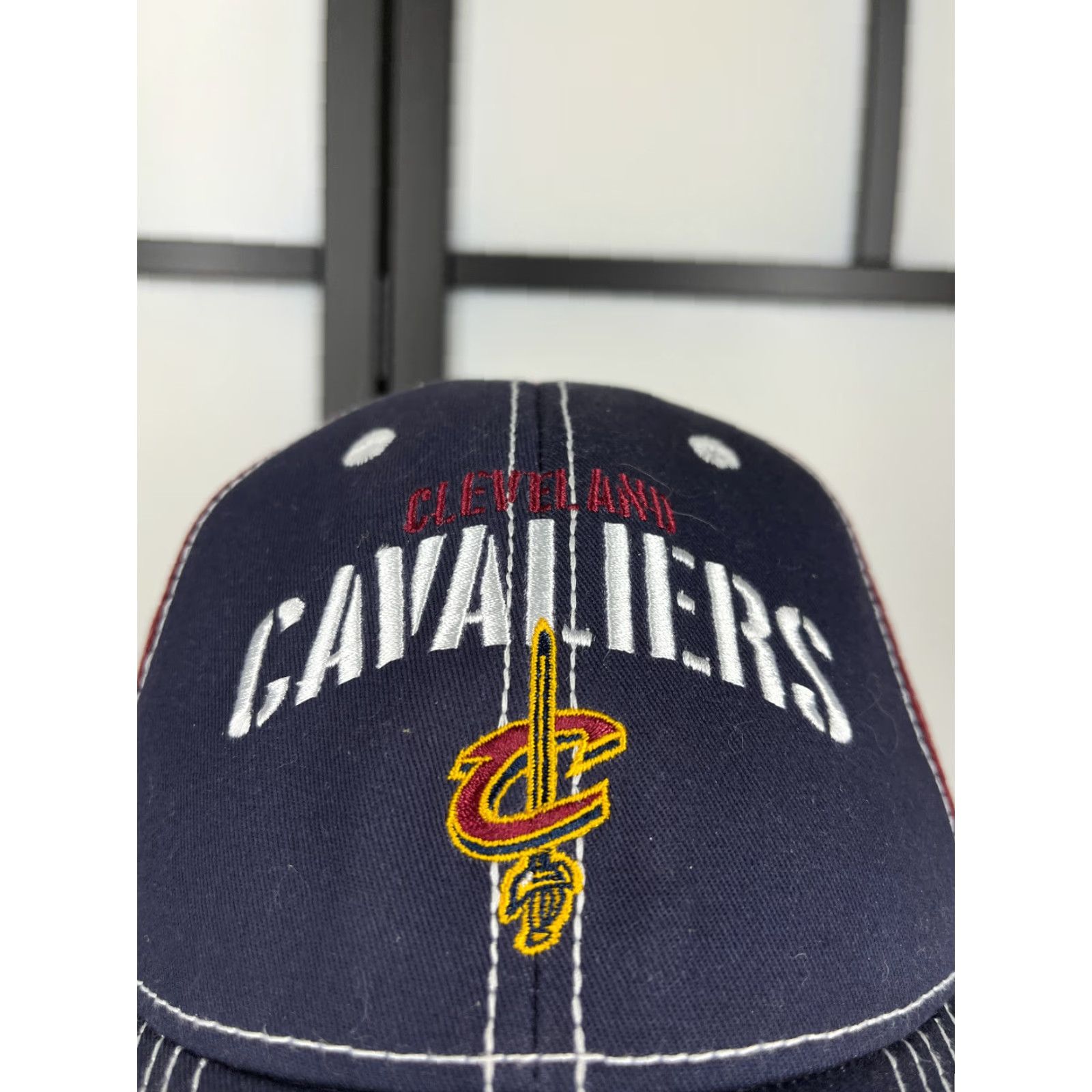 NBA Cleveland Cavaliers Hat Cap Adjustable Strap Back Adult One Size Blue Red Cotton Basketball Cap Nike? Size ONE SIZE - 2 Thumbnail