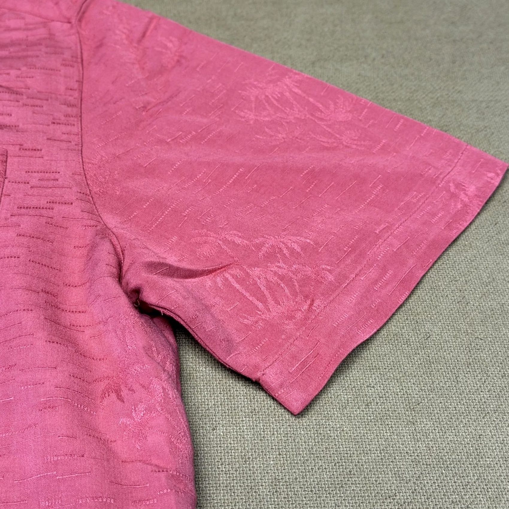 Vintage Havana Jack's Cafe Shirt Mens Medium Pink Palm Tree Camp Hawaiian Button Front Tropical Graphic Print Size US M / EU 48-50 / 2 - 4 Thumbnail