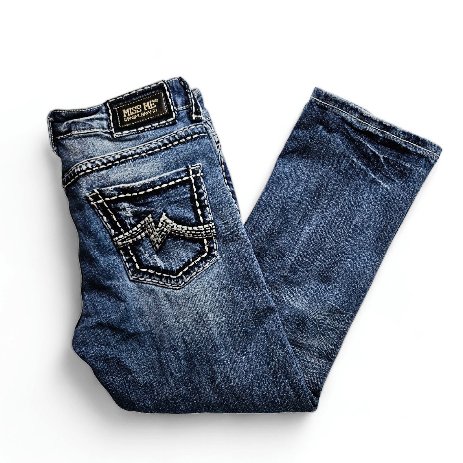 Miss Me Y2K Miss Me Women Junior Boyfriend Crop Jeans Sz. 27x25 Blue Size 27" / US 4 / IT 40 - 3 Thumbnail