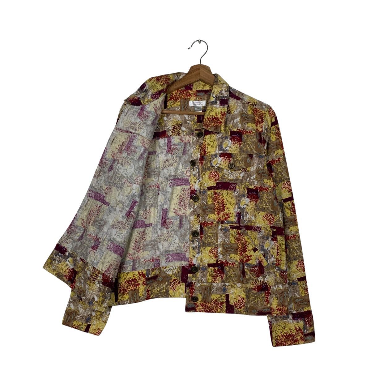 Japanese Brand CHRISTOPHER BANKS Abstract Leaf Print Shirt Jacket #2155-C95 Size M / US 6-8 / IT 42-44 - 9 Thumbnail