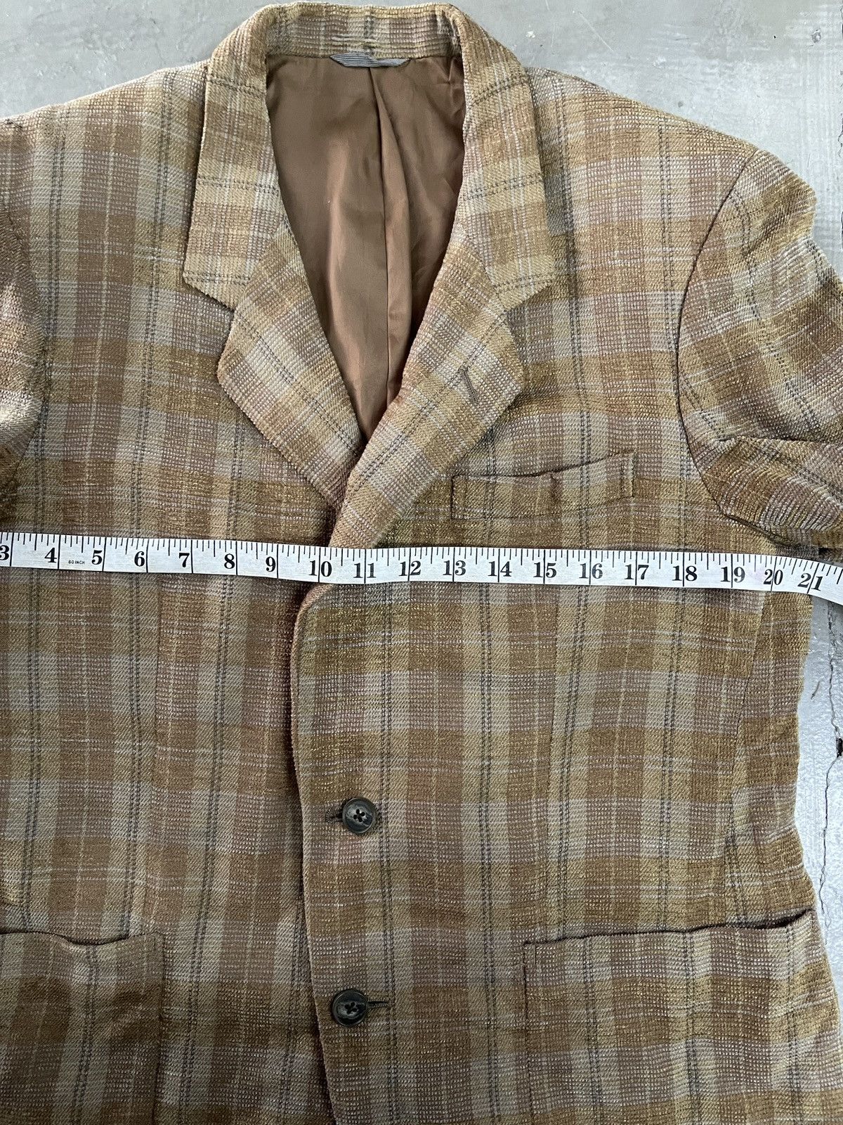 Balenciaga Vintage Balenciaga Houndstooth Linen Wool Blend Blazer Size 42L - 12 Thumbnail