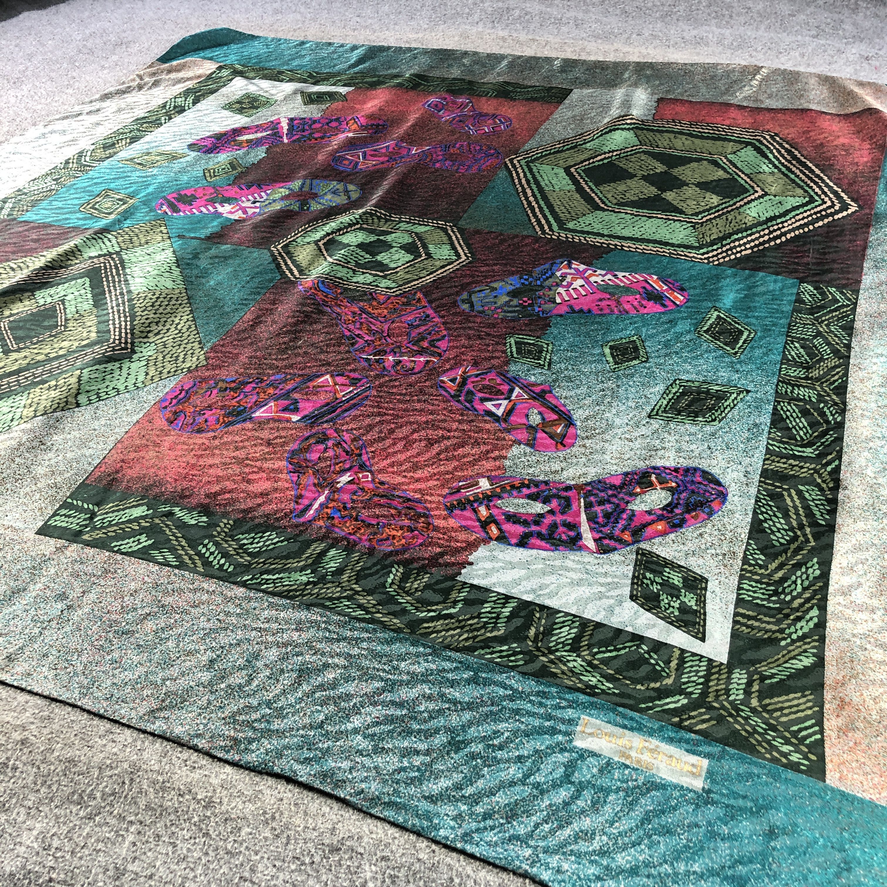 Louis Feraud Louis Feraud Luxury Hand Rolled Silk Scarf M1098 Size ONE SIZE - 3 Thumbnail