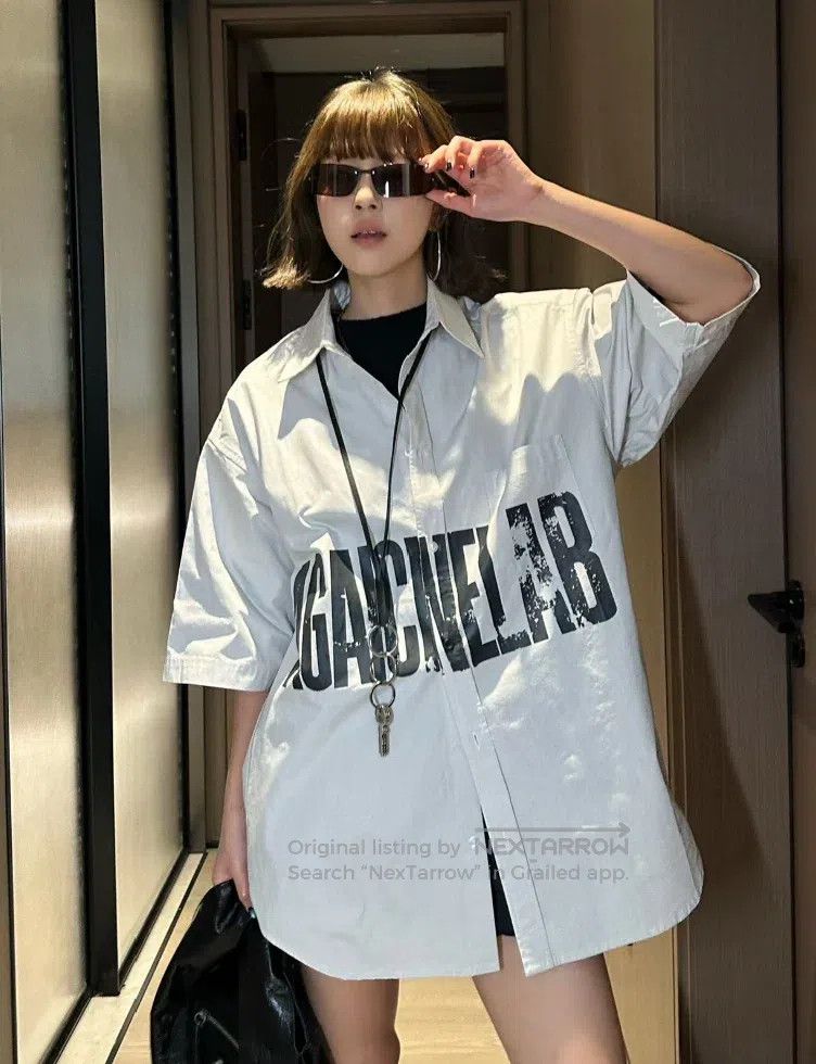 Balenciaga Balenciaga size 37 White Destroyed Reversed Logo Shirt Sho Size US XS / EU 42 / 0 - 9 Thumbnail