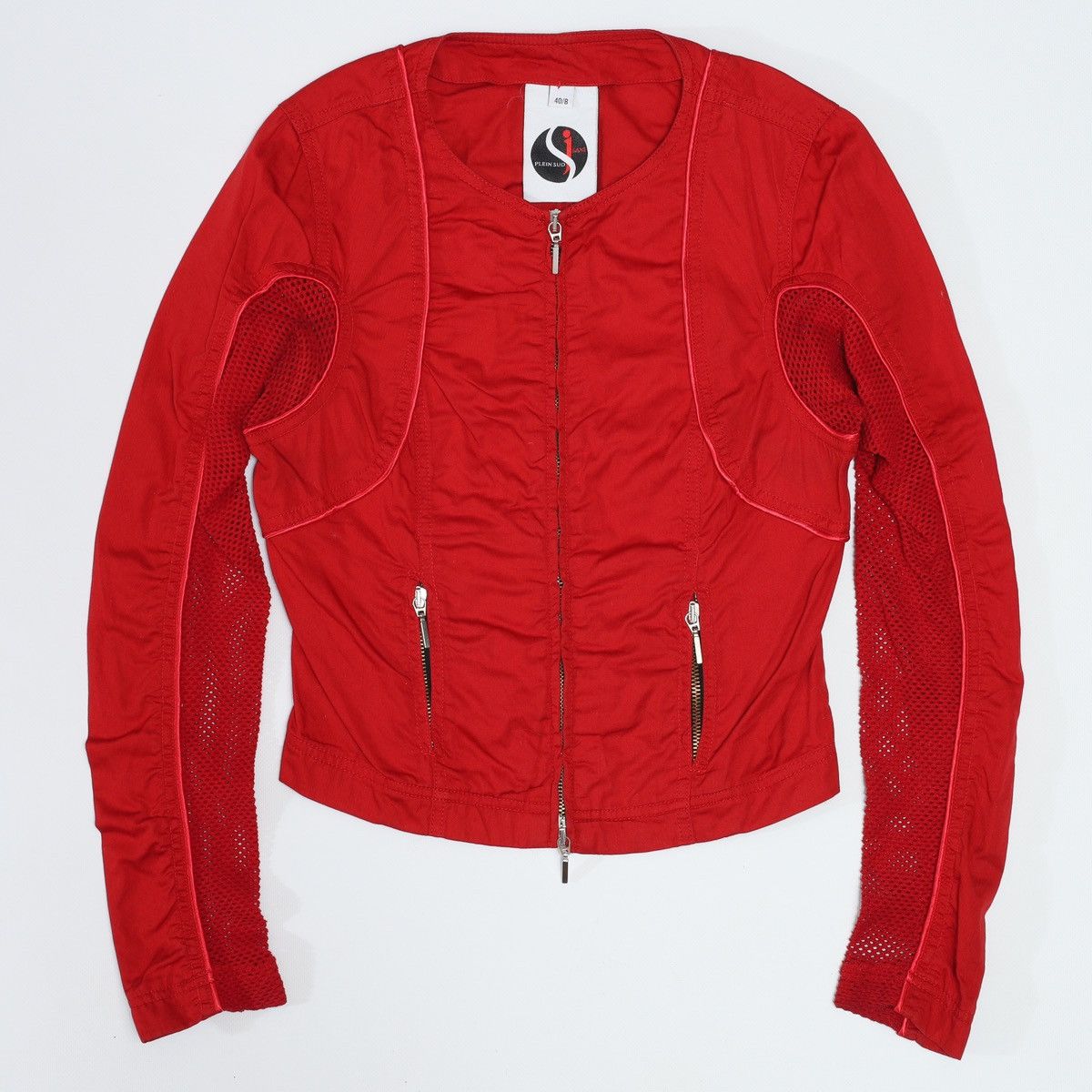 plein sud Plein Sud Jeans Vintage Red Sport Jacket Fishnet Size S / US 4 / IT 40 - 3 Thumbnail