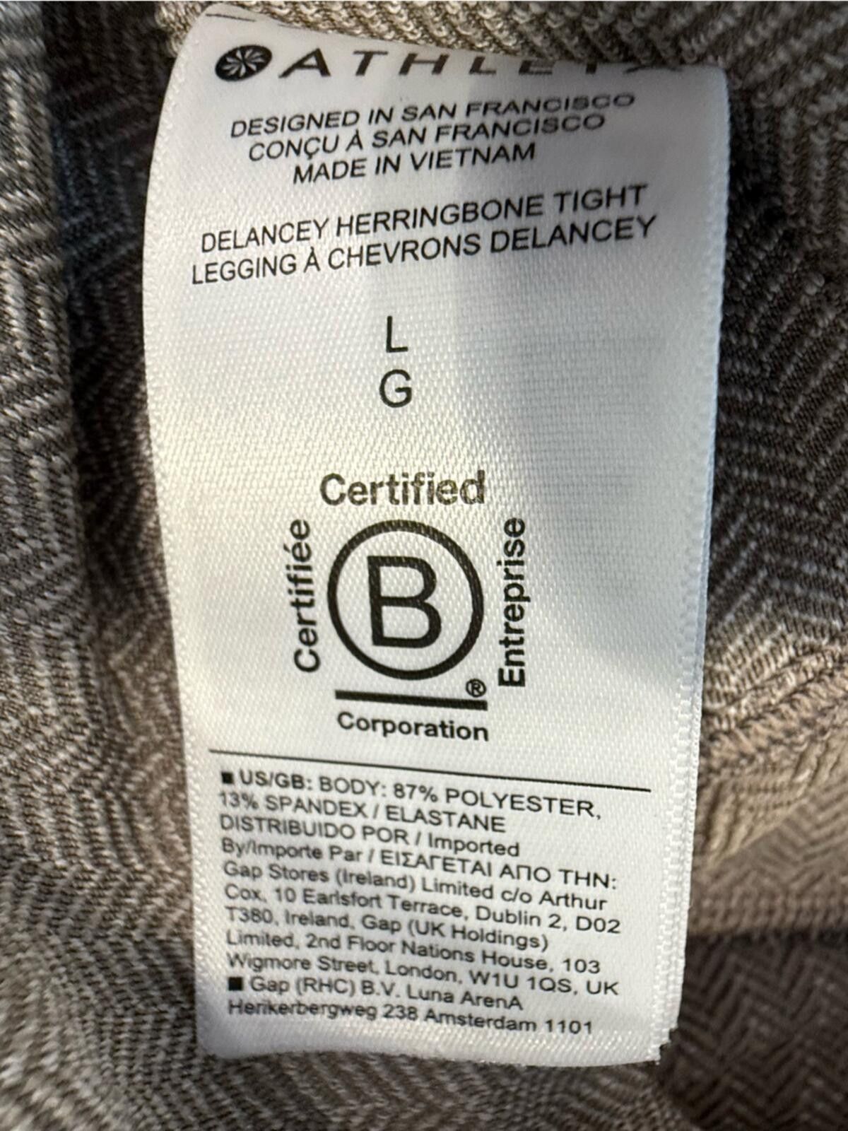 Other Athleta Delancey Herringbone Tight Legging gray/tan white LG Size 26" / US 2 / IT 38 - 8 Thumbnail