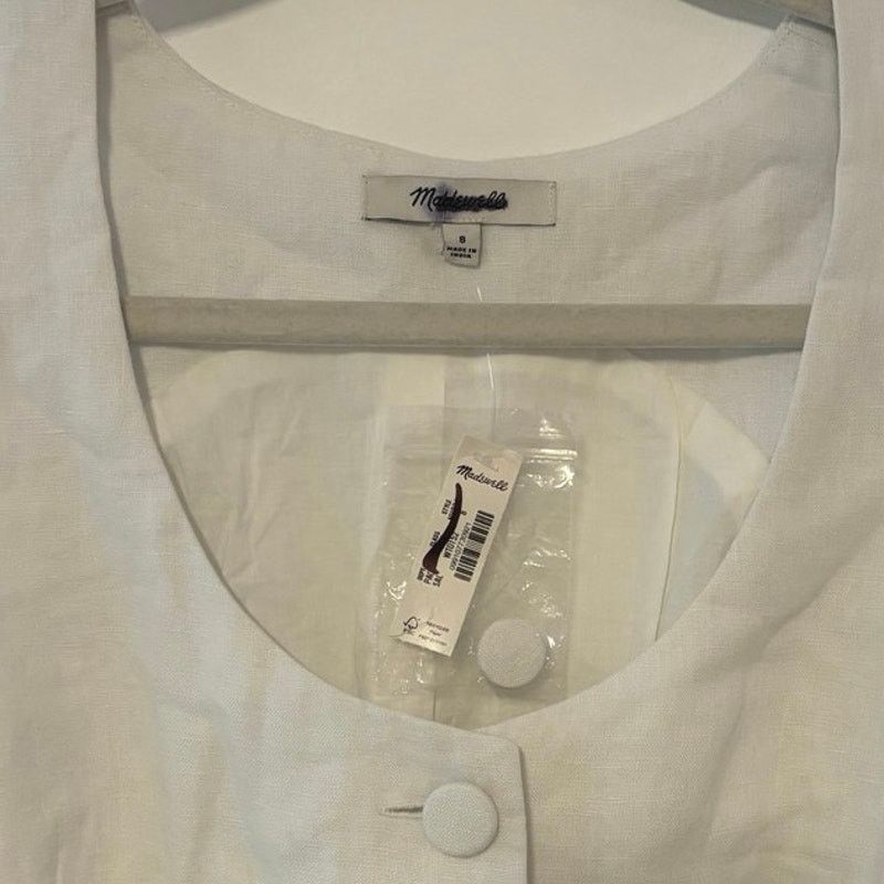 Madewell NWT Madewell Scoopneck Cutaway Linen Vest In White Size 8 Size M / US 6-8 / IT 42-44 - 6 Thumbnail