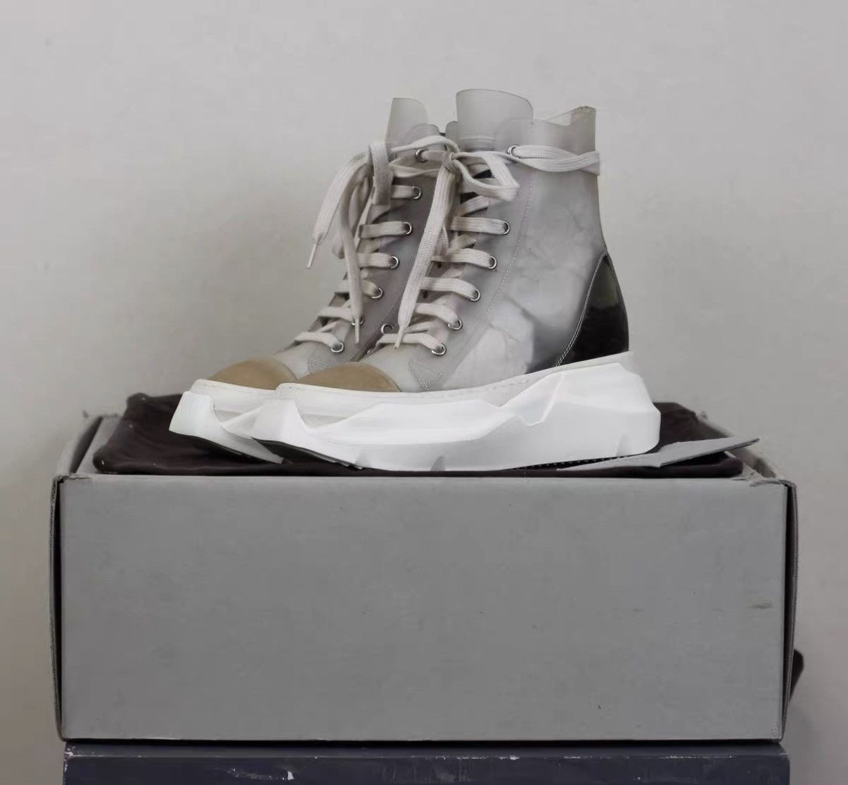 Rick Owens Rick Owens PVC Transparent High-Tank Platform Sneakers Size US 6 / IT 36 - 1 Thumbnail