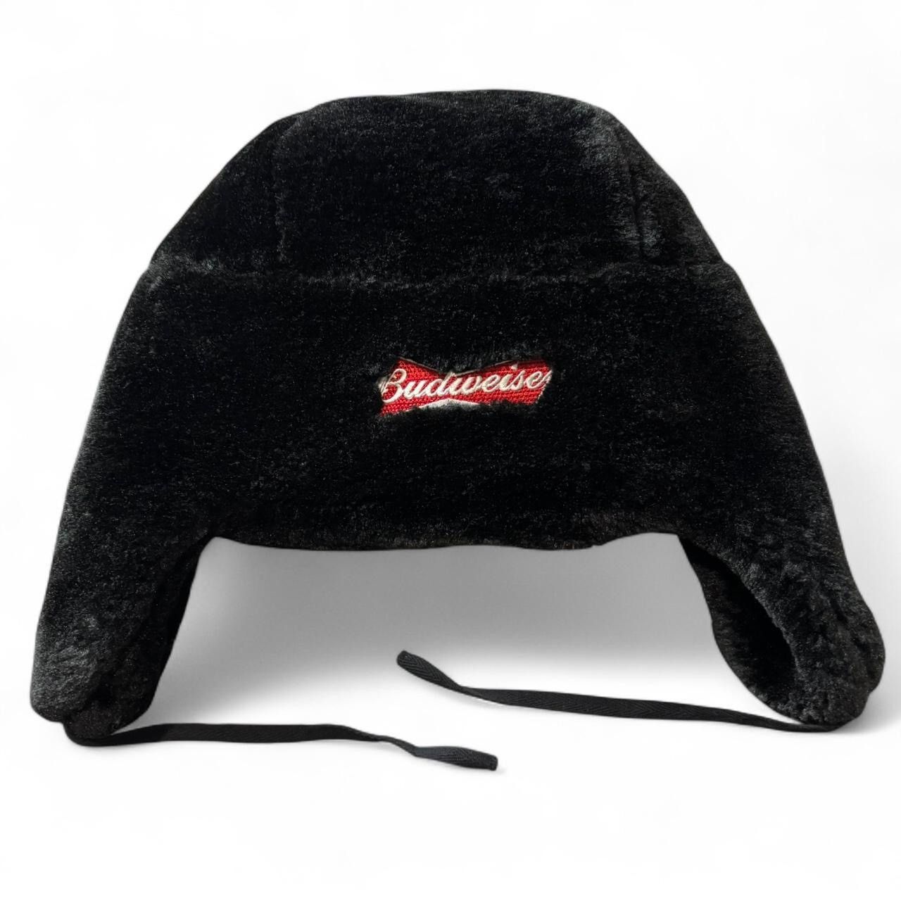 Budweiser Budweiser Black Faux Fur Ushanka Trapper Hat Size ONE SIZE - 6 Thumbnail
