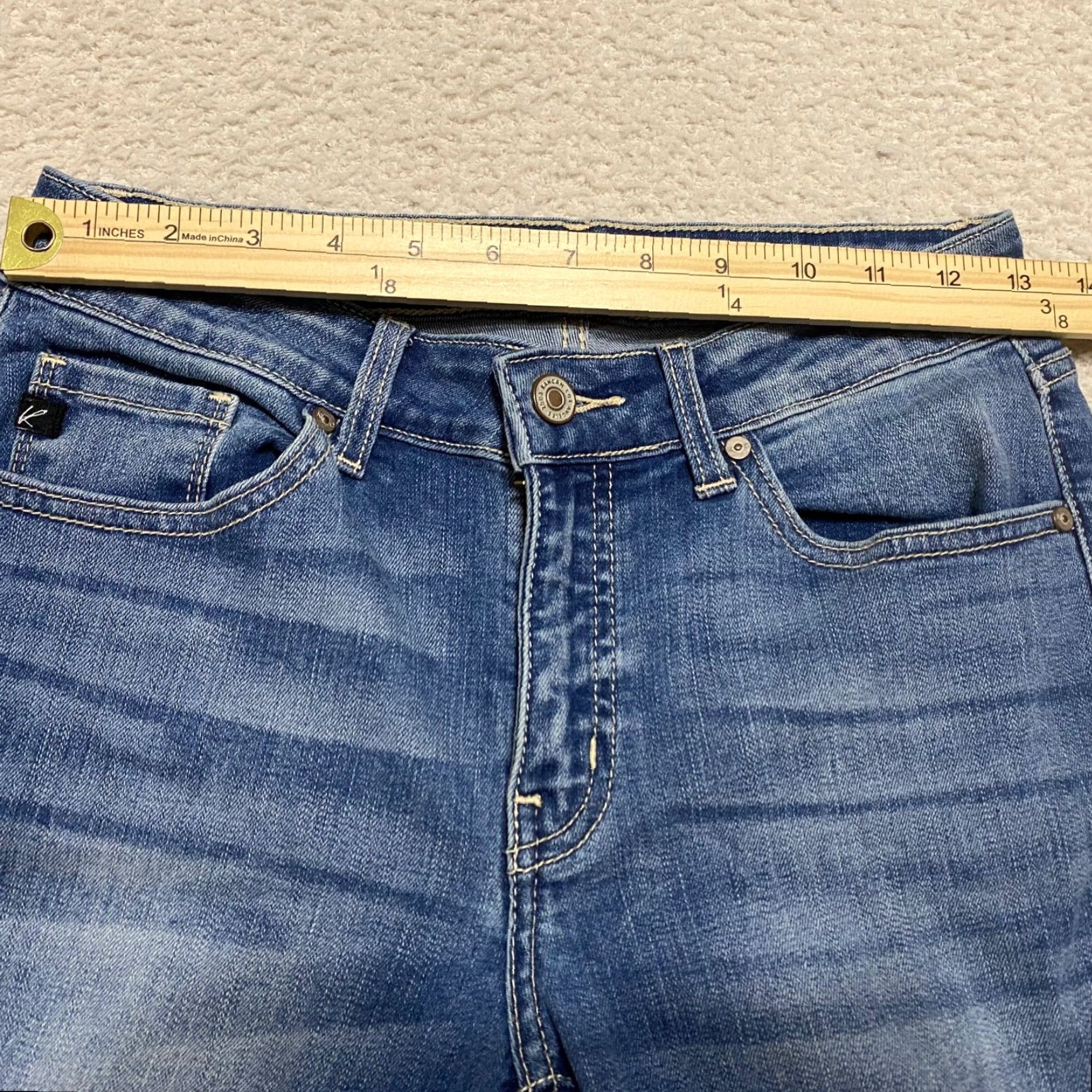 Vintage Kancan Womens Jeans Skinny Distressed Blue Denim Medium Wash Size 26 28 Inseam 28 - Regular Rise Mid - Button Zip Size 28" / US 6 / IT 42 - 5 Thumbnail