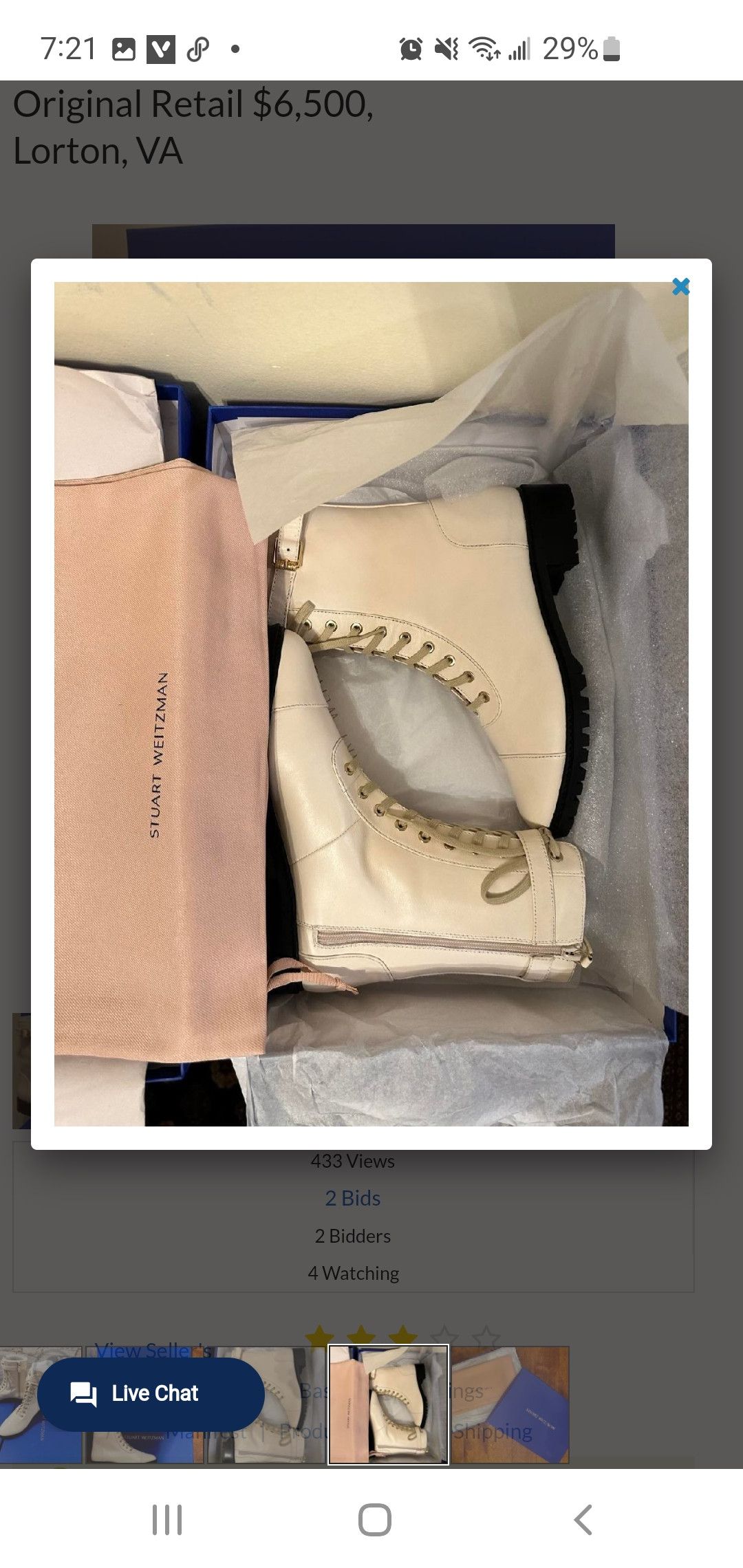 Stuart Weitzman Stuart Weitzman Thalia Leather Combat Bootie- Ivory Size US 8 / IT 38 - 4 Thumbnail