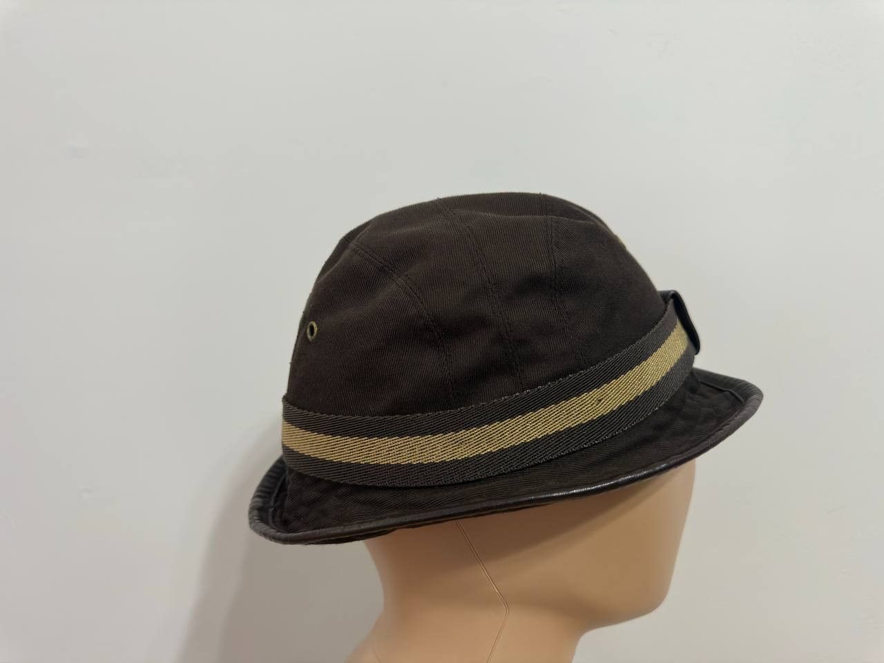 Gucci Vintage Gucci Stripe Bucket Hat with Leather Trim Size ONE SIZE - 6 Thumbnail