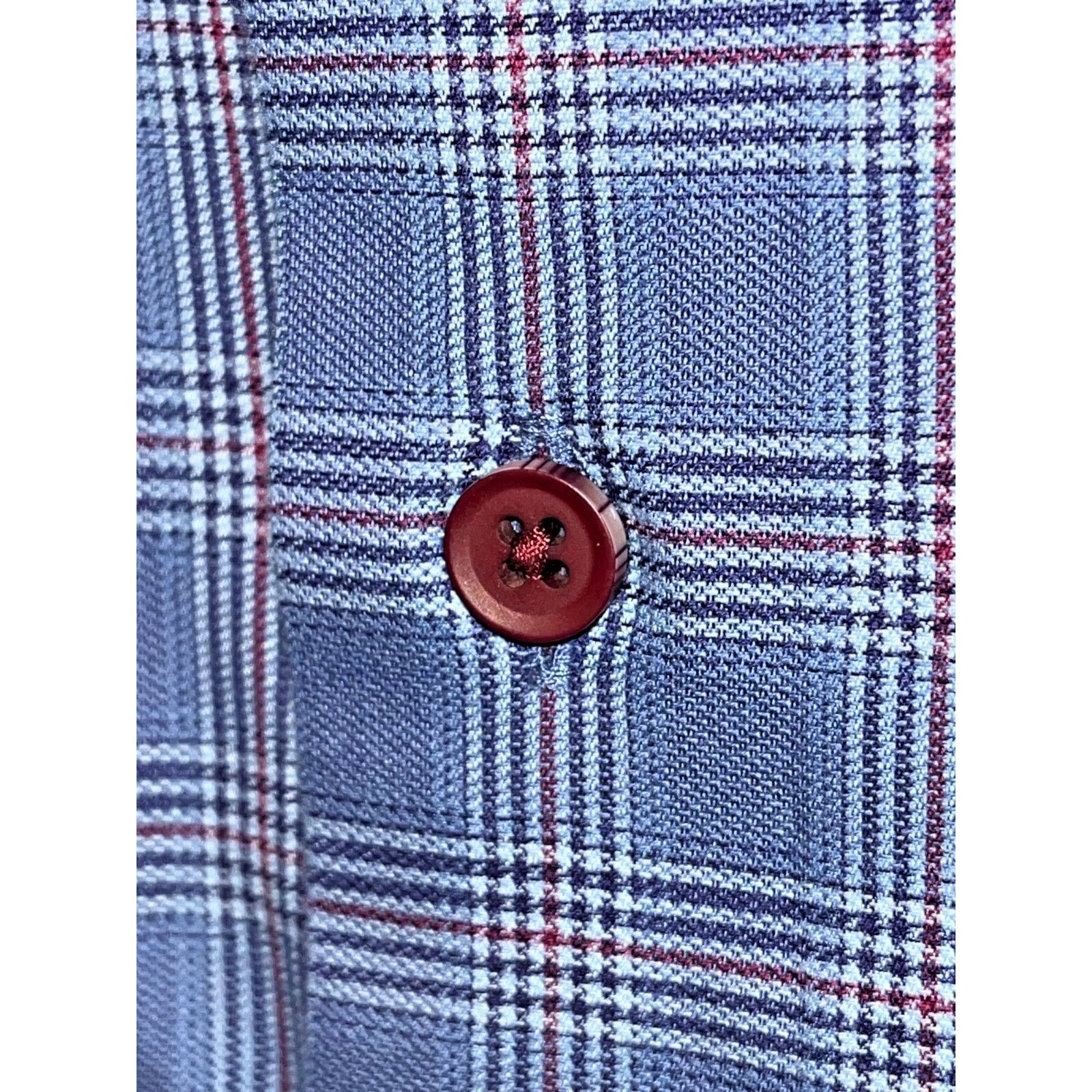 David Donahue David Donahue Dobby Fine Check Dress Shirt Navy Blue Men's M Size US M / EU 48-50 / 2 - 8 Thumbnail