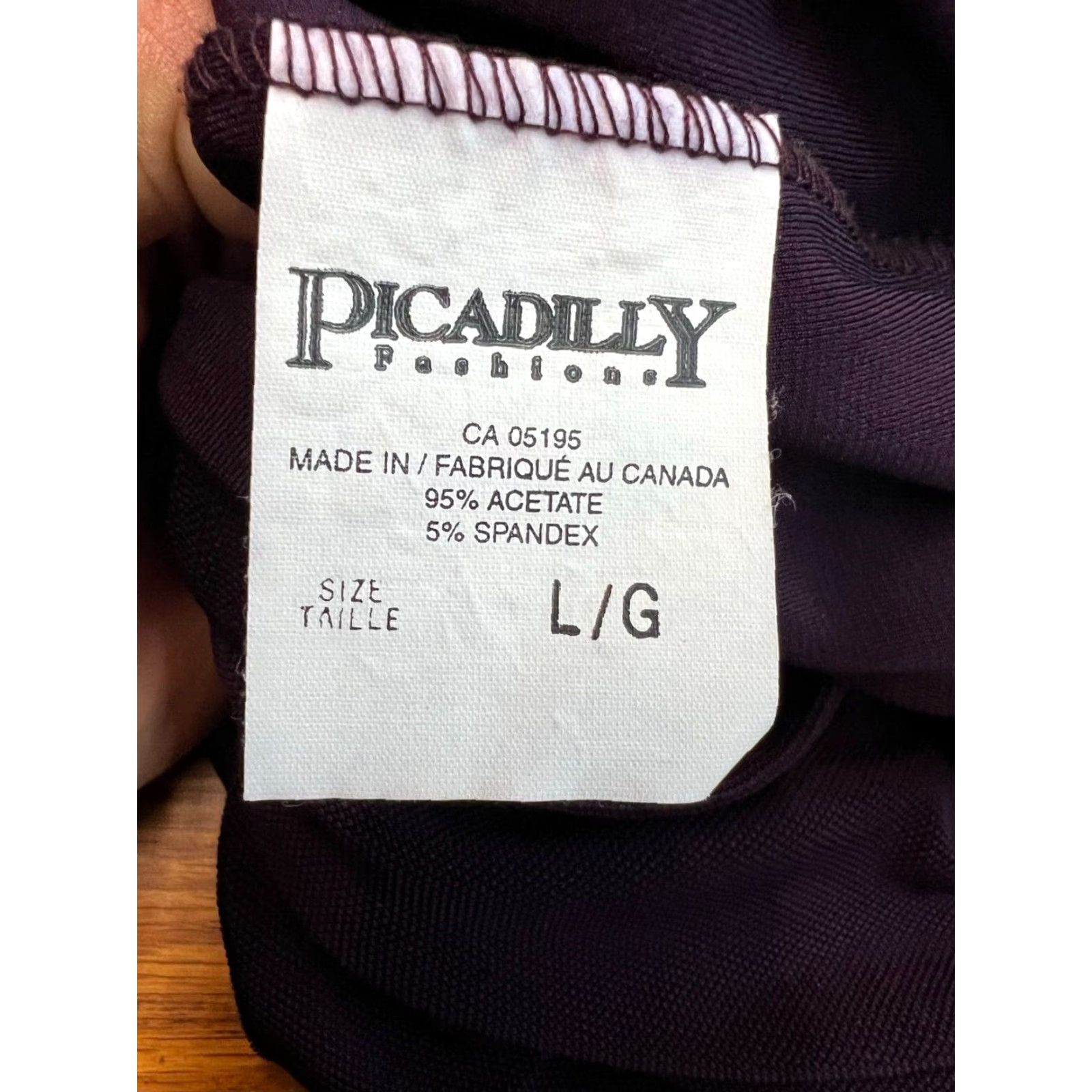 Vintage Picadilly Fashions Skirt Adult Women Purple Knee Length Elastic Waist L Solid Acetate Spandex 90s Workwear/Party/Cocktail Mens? Womens Size 36" / US 14 / IT 50 - 5 Thumbnail