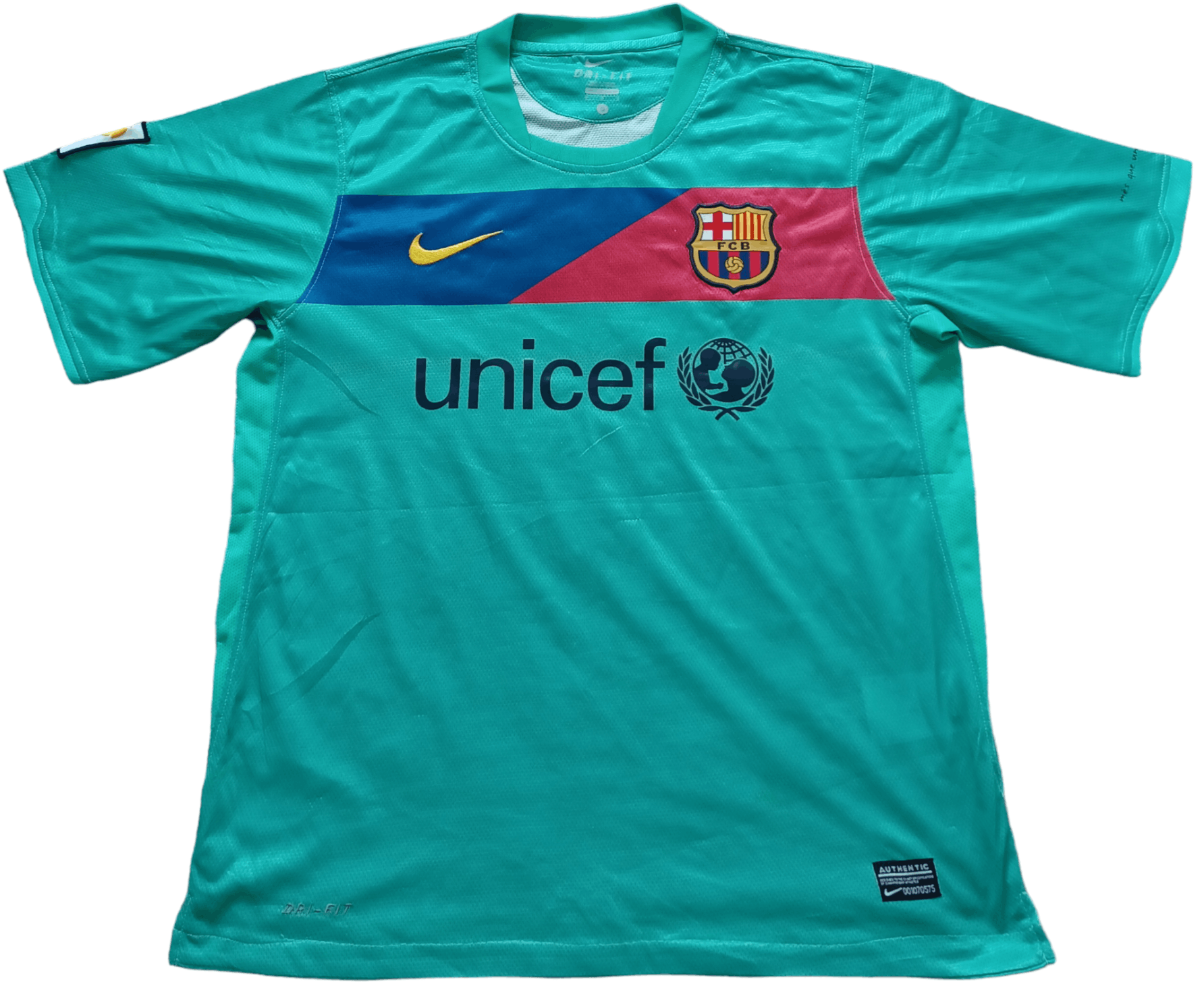 image of Nike Fc Barcelona Fcb 6 Xavi 2010/2011 Away Soccer Jersey S, Men's (Size Small)