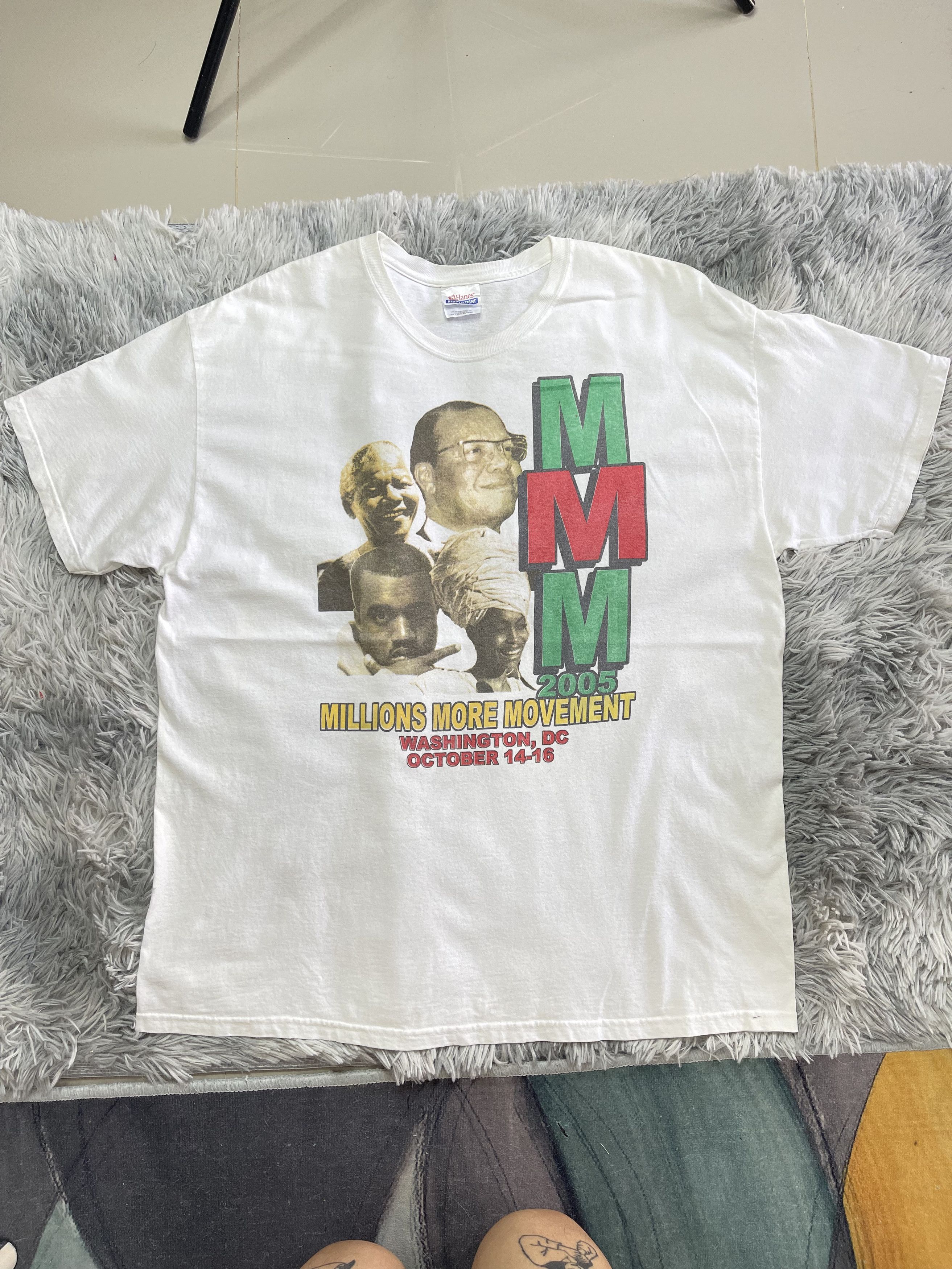 Kanye West The Millions More Movement Kanye West T Shirt Y2k 2005 Size US XL / EU 56 / 4 - 1 Thumbnail