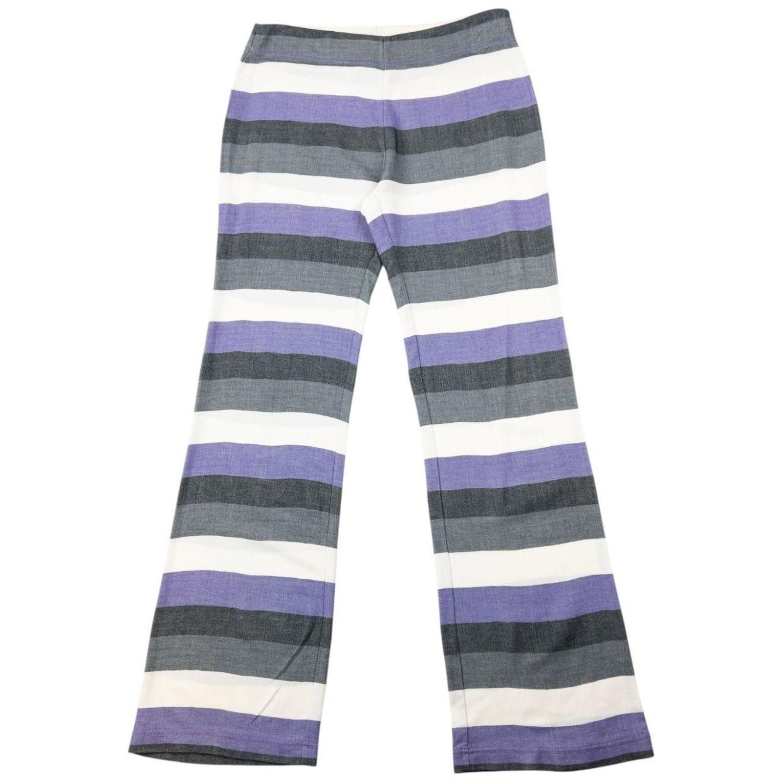 Issey Miyake Vintage 2000s Issey Miyake Striped Trousers Womens Size W26 Size 26" / US 2 / IT 38 - 1 Thumbnail