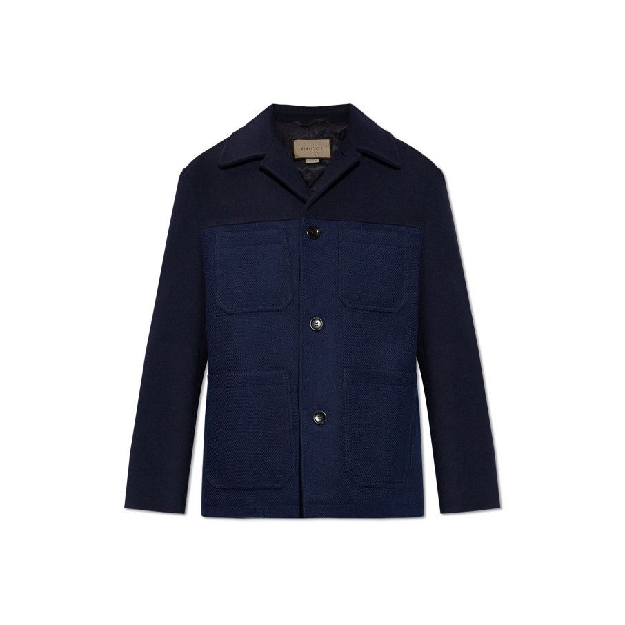 Gucci GUCCI Navy Blue Wool Coat New & Authentic (Men's size:M;) Size US M / EU 48-50 / 2 - 1 Preview
