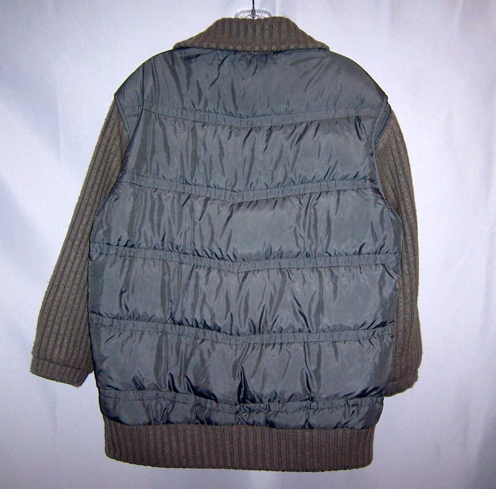 Puma Vintage Puma Men's XL Down Puffer Jacket Knit Sleeves - Grey Size US XL / EU 56 / 4 - 6 Thumbnail