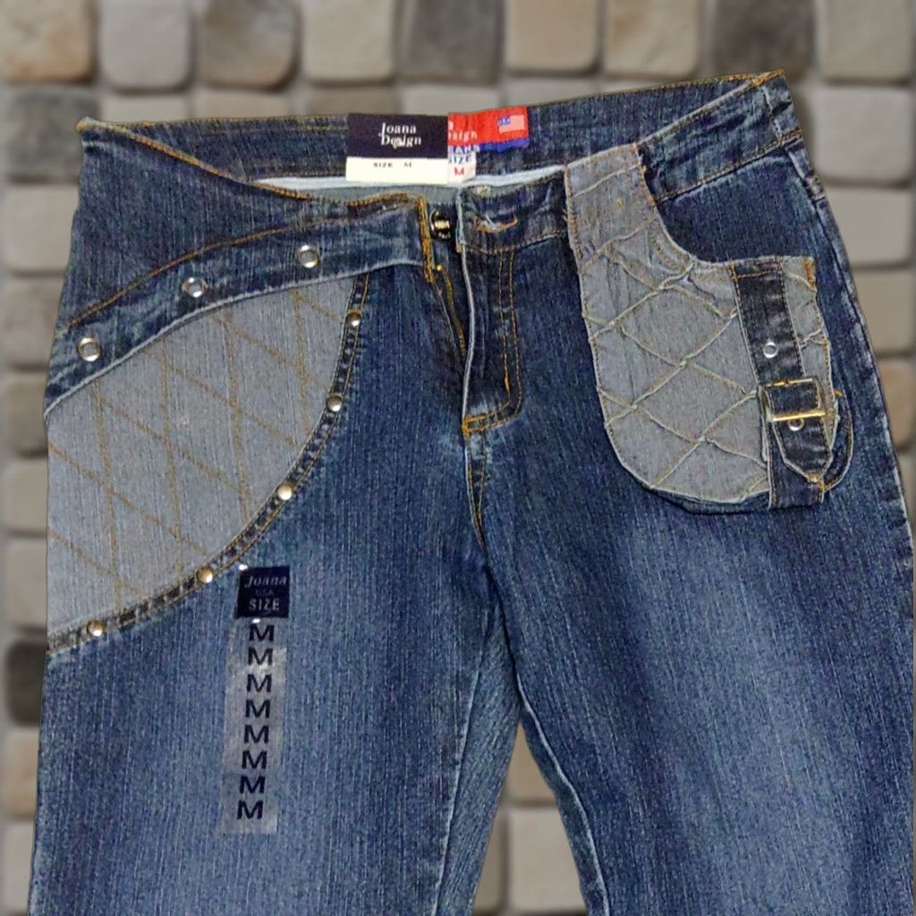 Denime VINTAGE Joana Jeans Women's Classic Flare Denim Embroidered 30 USA Blue 5-Pocket Inseam 31 Size 30" / US 8 / IT 44 - 1 Thumbnail