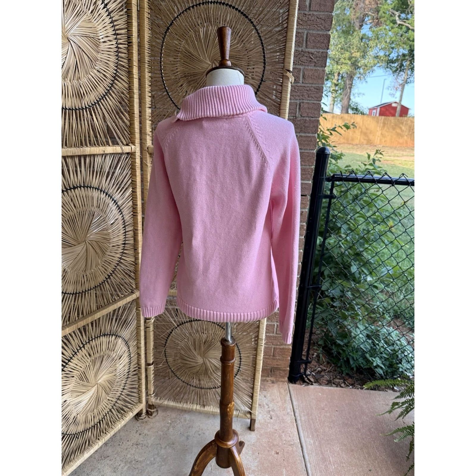 Ralph Lauren VINTAGE Lauren by Ralph Lauren Turtleneck Sweater Pink Gold Snap Buttons Medium Size M / US 6-8 / IT 42-44 - 5 Thumbnail