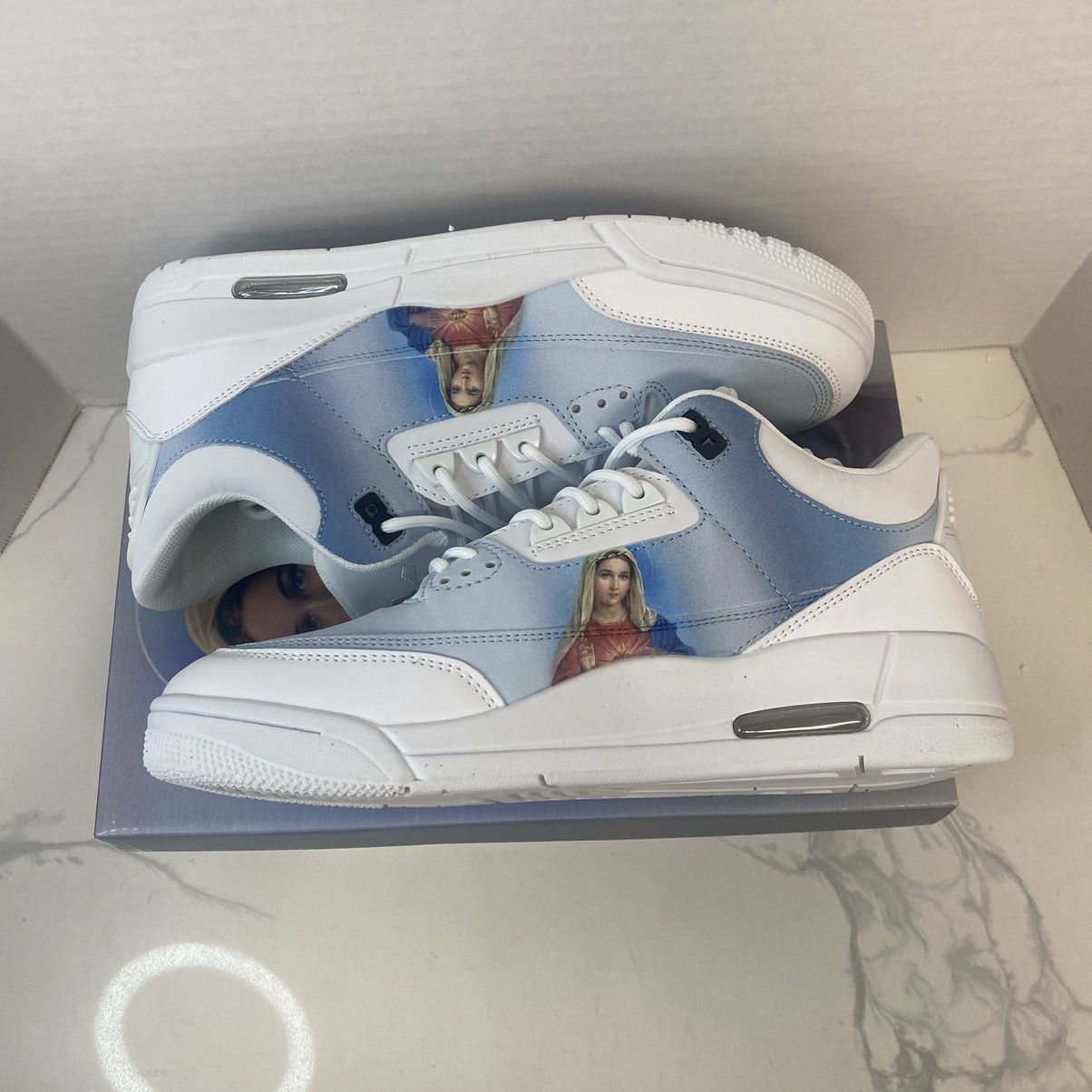 Kitowares Kito Wares Jordan 3 Style Mother Mary Tribute Mens Size 9 Size US 9 / EU 42 - 3 Thumbnail