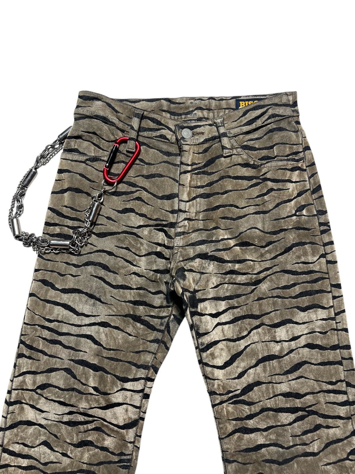Japanese Brand Sick Vintage Bison Zebras Art Super Flared Pants Size US 28 / EU 44 - 3 Thumbnail