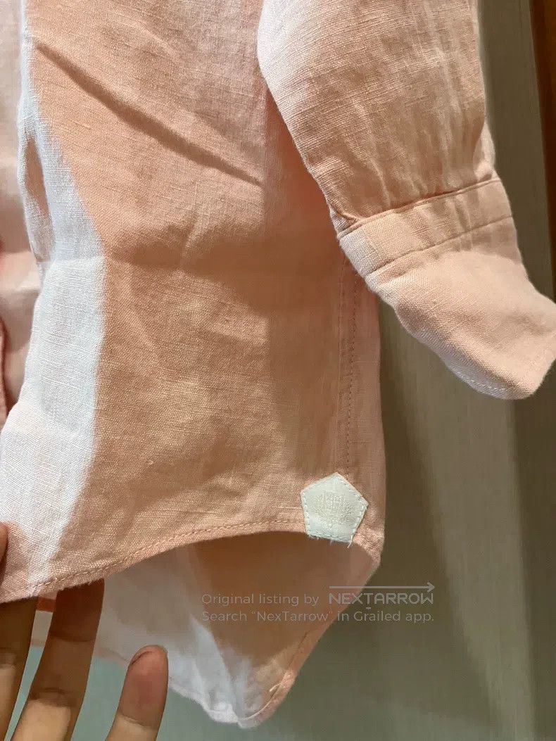 Loro Piana LORO PIANA Light pink linen shirt Size M / US 6-8 / IT 42-44 - 7 Thumbnail