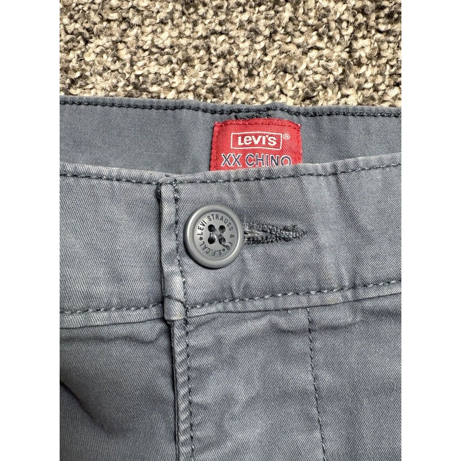 Levi's Levi’s XX Chino EZ Shorts Mens 32 Blue Chino Flat Front Pockets Regular Front Slash Pocket Size US 31 - 2 Thumbnail