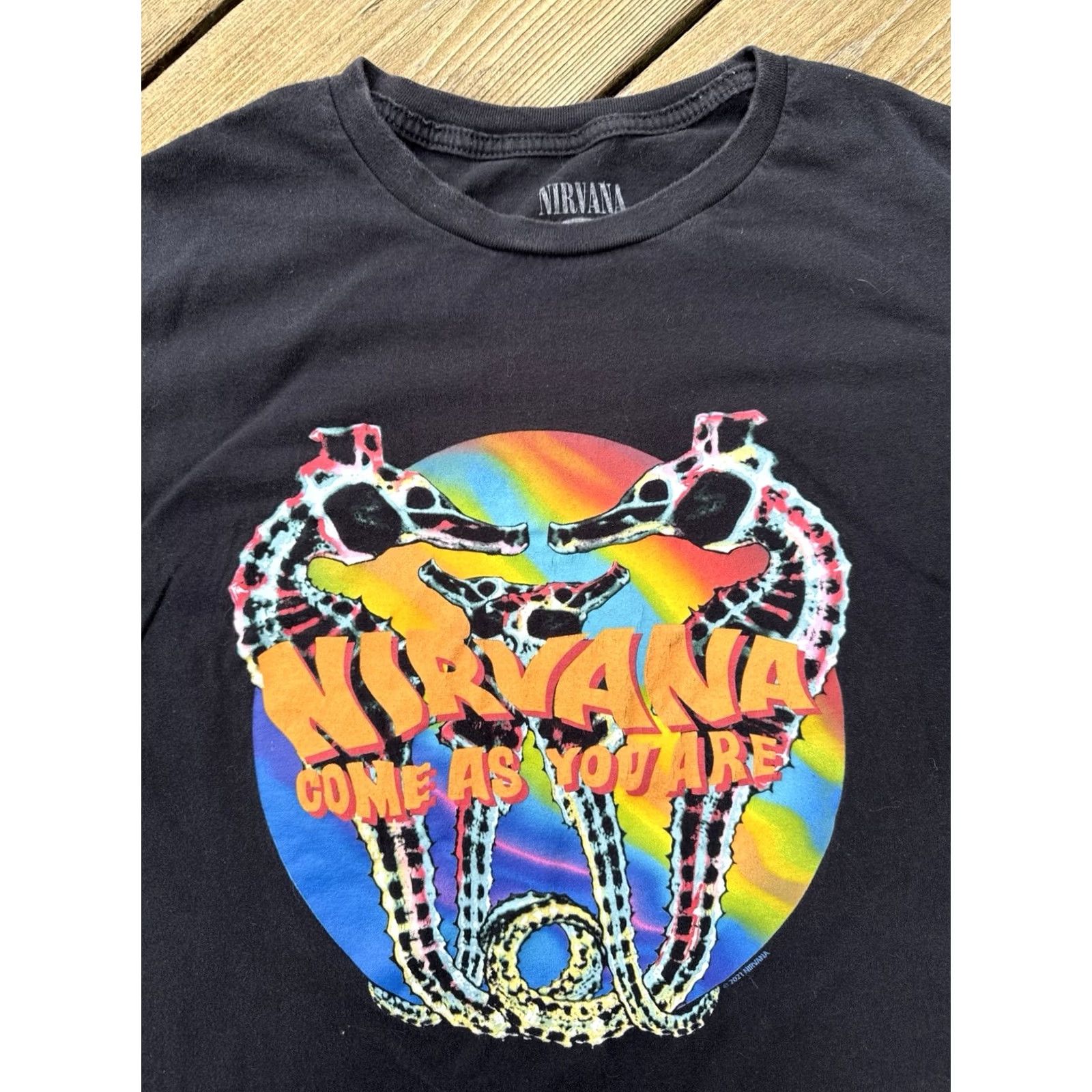 Vintage Nirvana Band T Shirt Come As You Are Seahorse Grunge Black L Mens Size US L / EU 52-54 / 3 - 4 Thumbnail